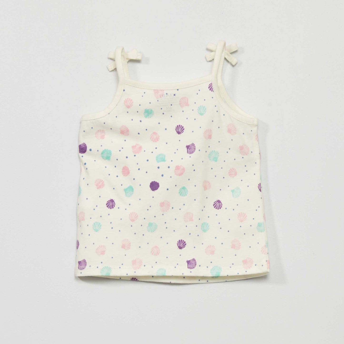 Débardeur à fines bretelles imprimé 'coquillage' BLANC IMPRIMé