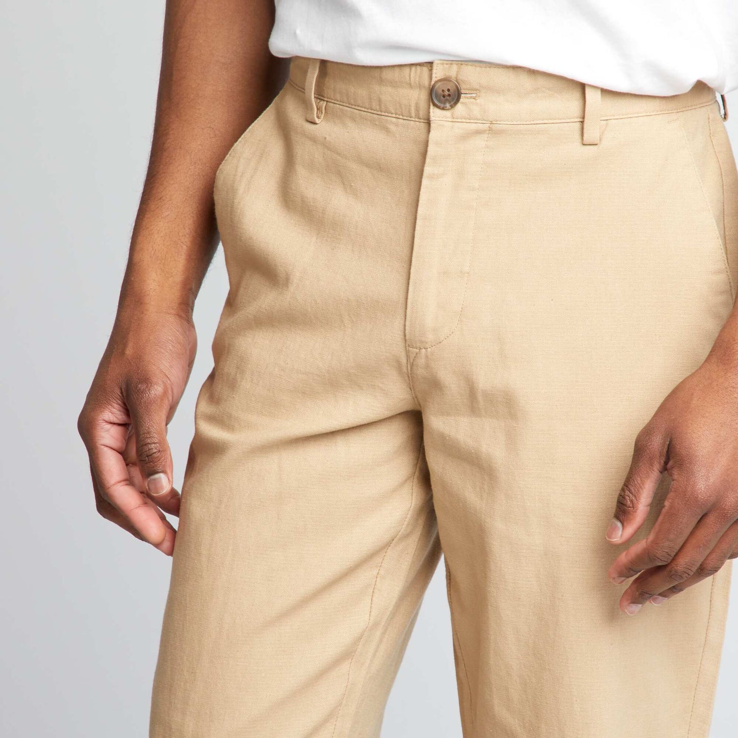 Pantalon chino droit Beige