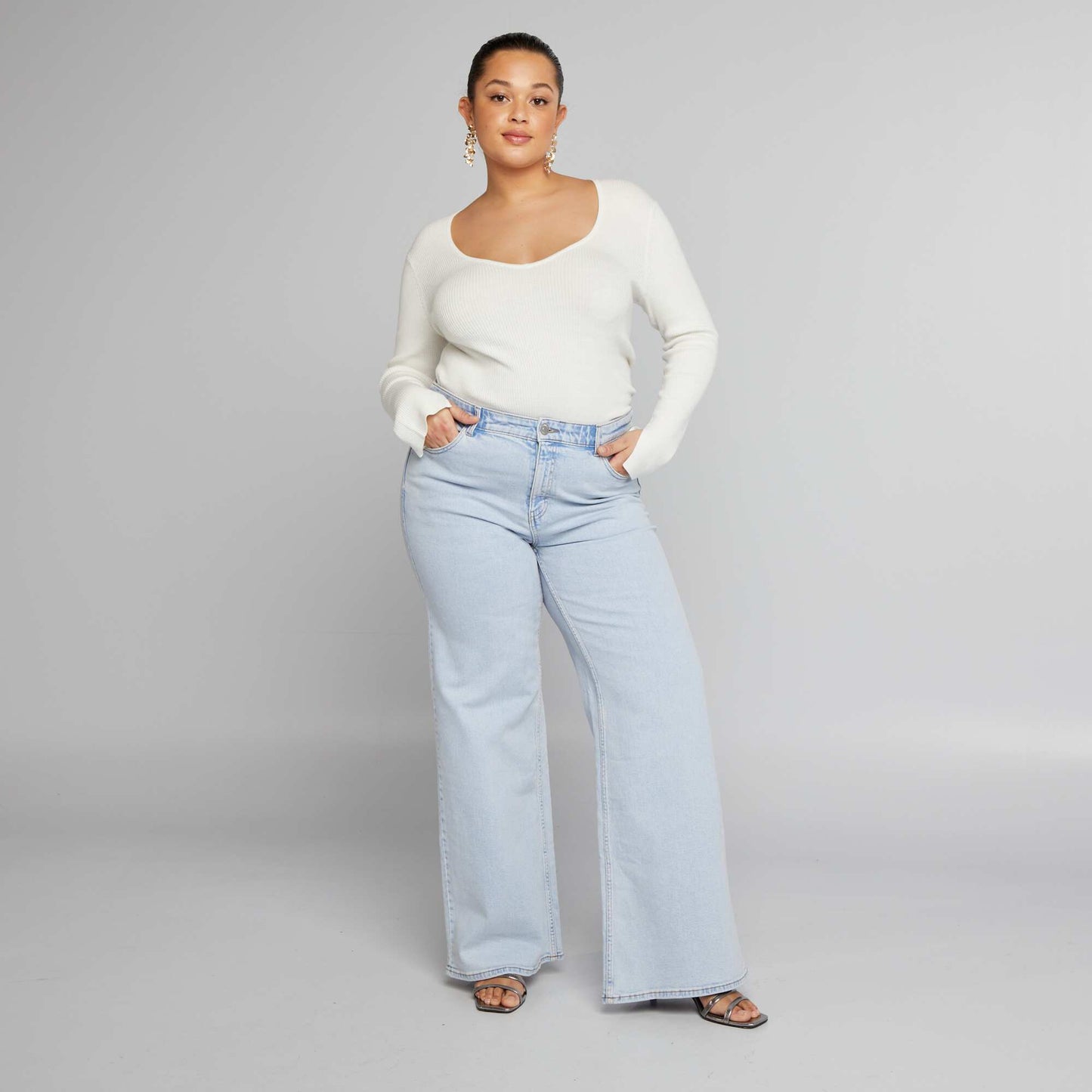 Jean wide leg / large Bleu