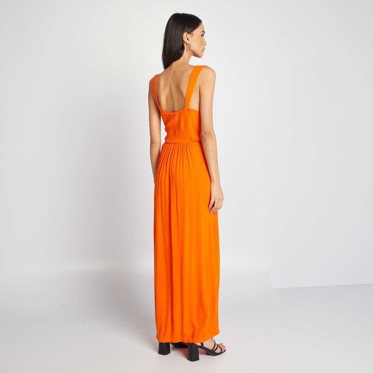 Robe longue à ouverture devant Orange