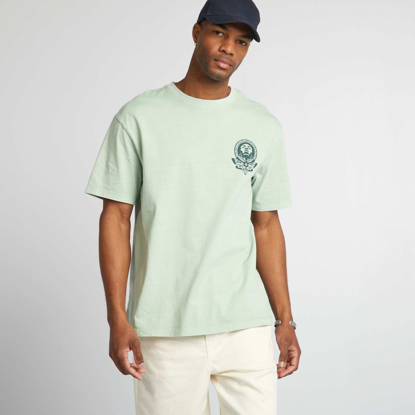 T-shirt style oversize à imprimé Vert