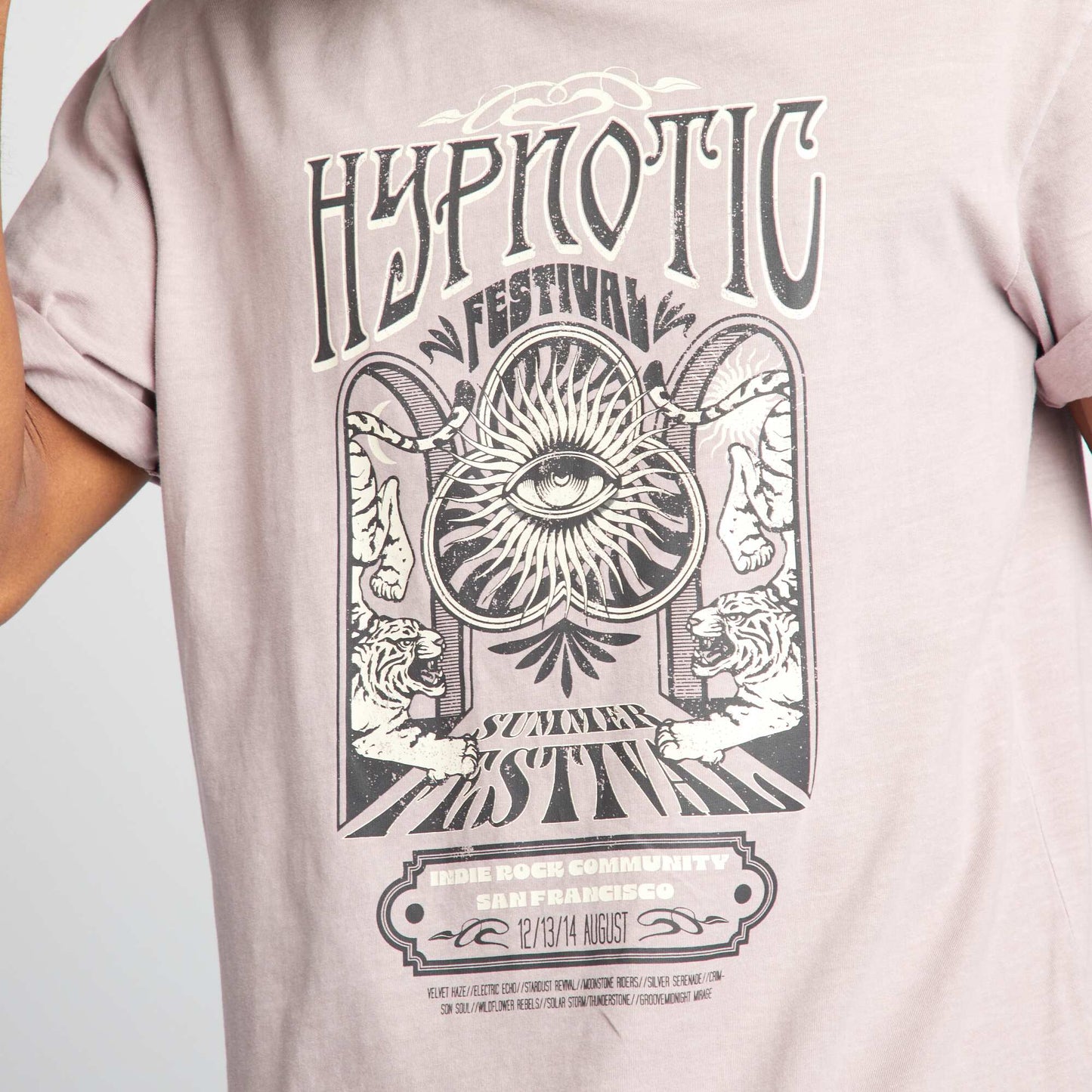 T-shirt style oversize à imprimé Violet pâle