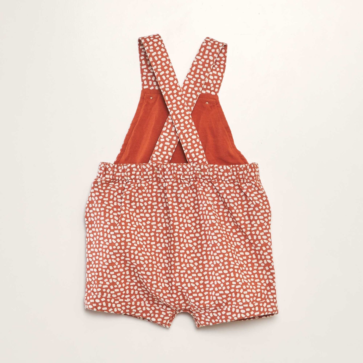 Salopette à motif + bob Marron/blanc