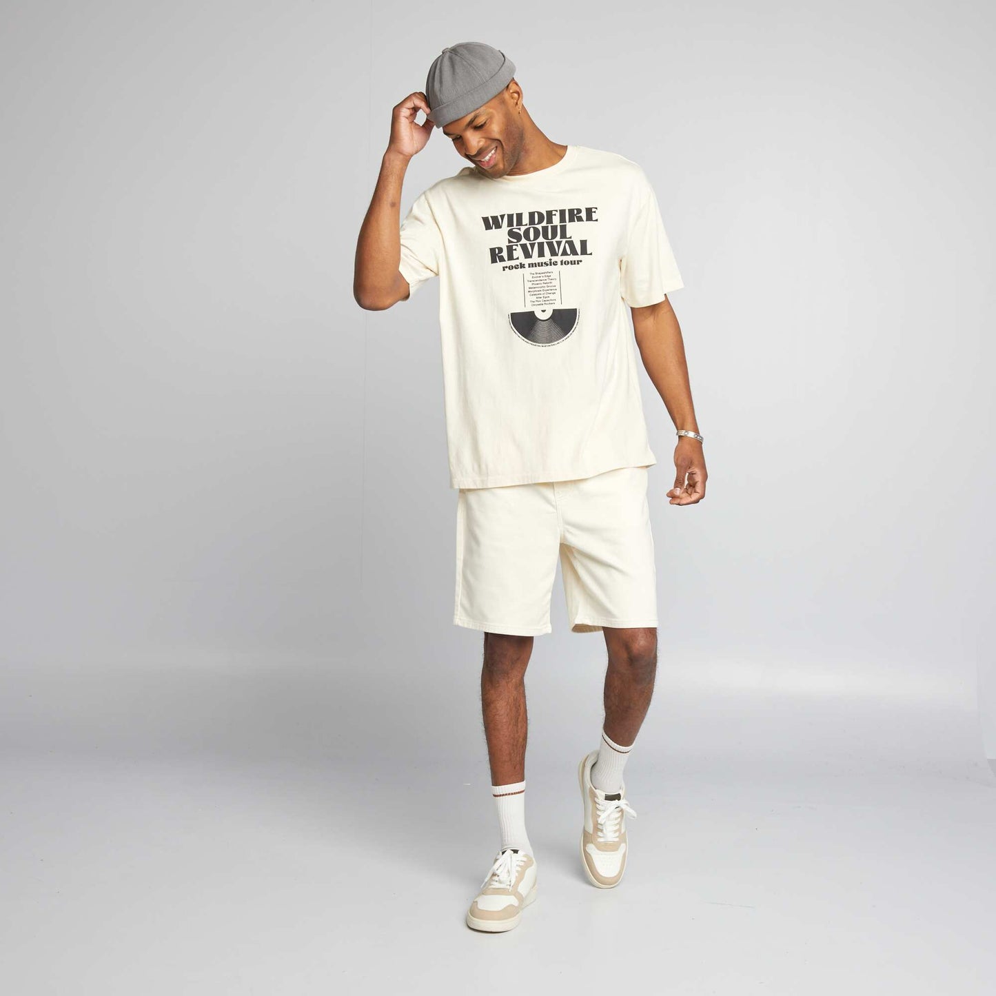 Bermuda style jogger uni Crème
