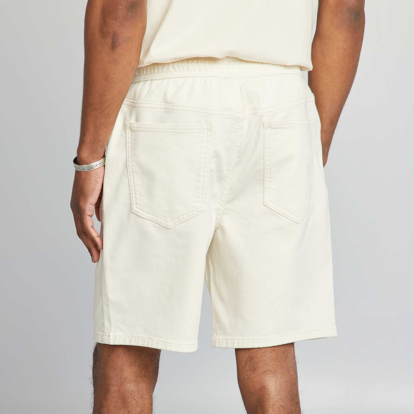 Bermuda style jogger uni Crème