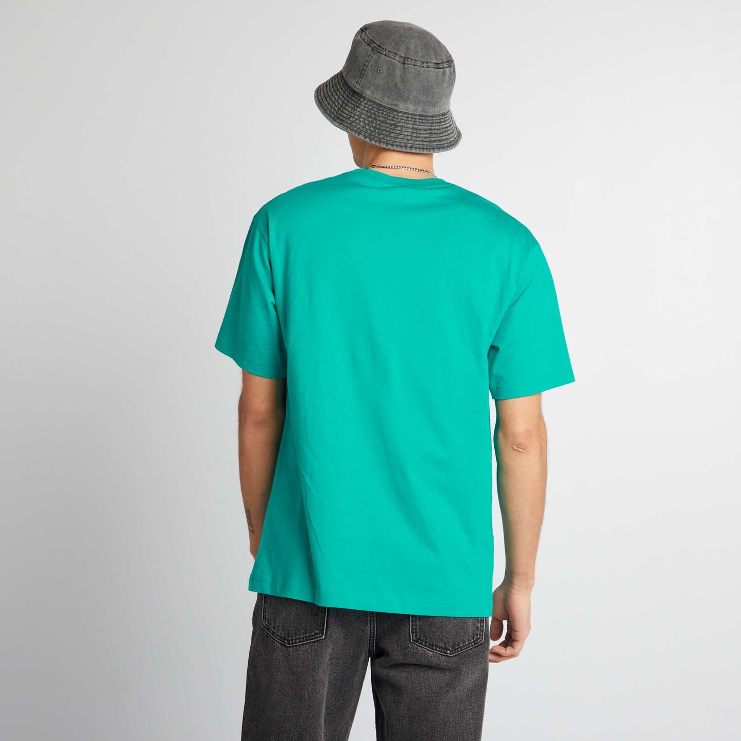 T-shirt uni à col rond vert