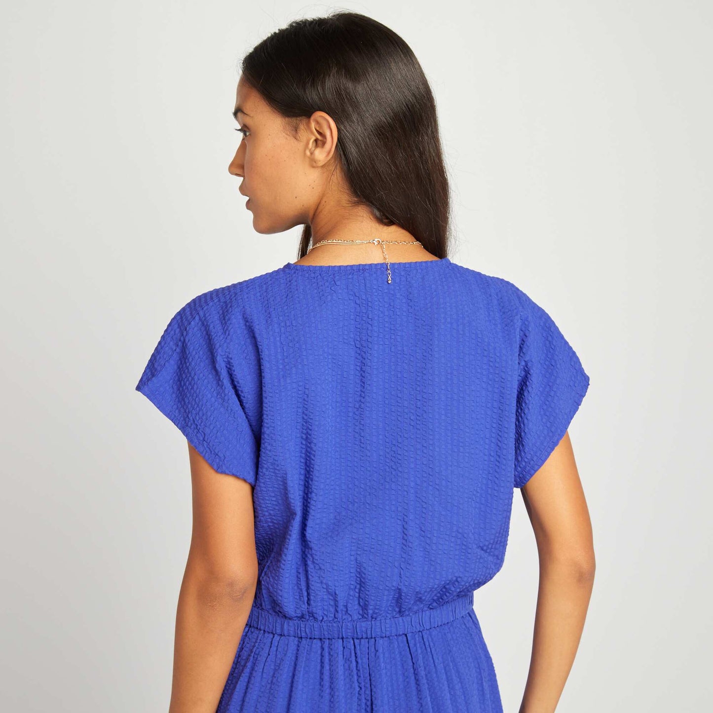 Blouse torsadée devant Bleu