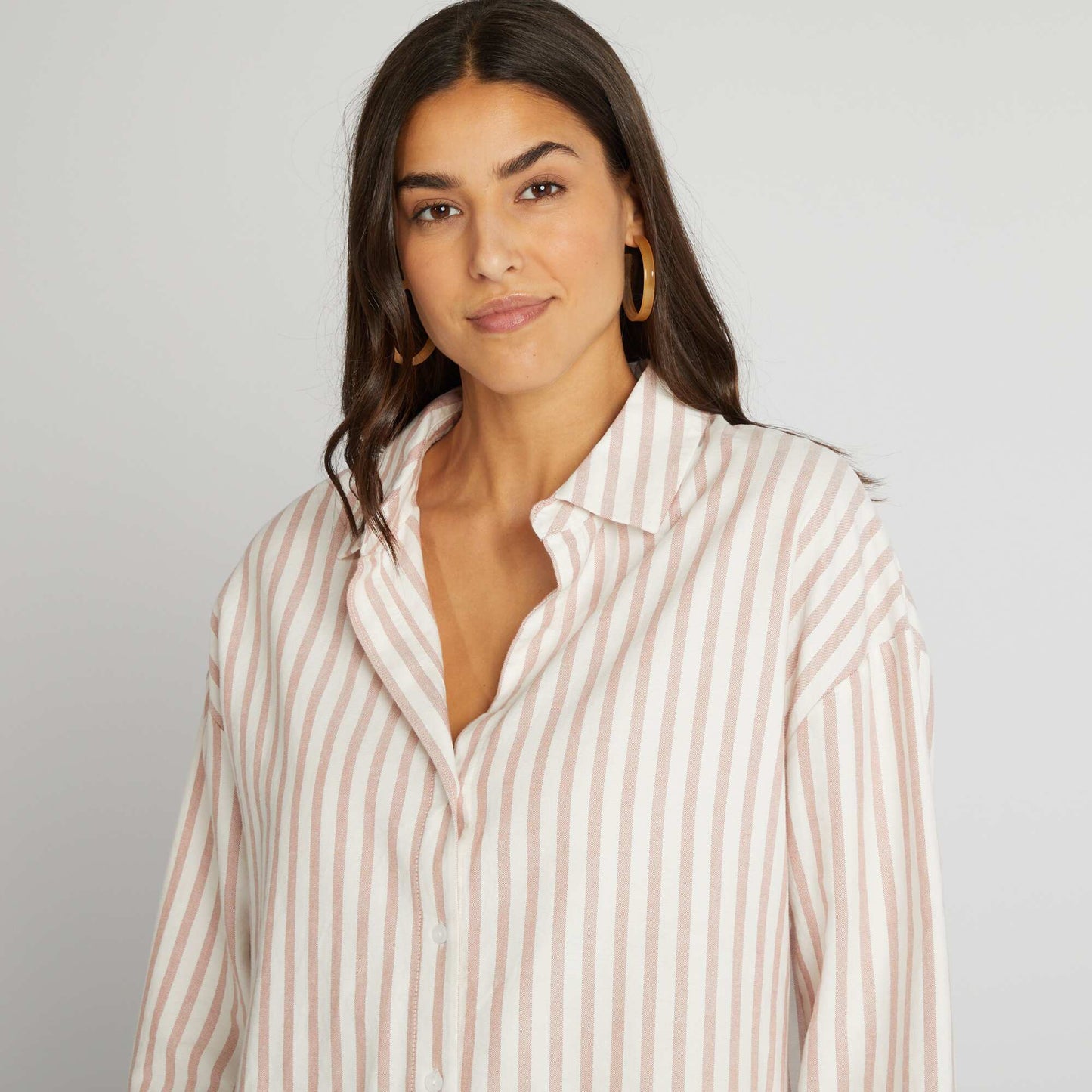 Chemise oxford rayée Rouge