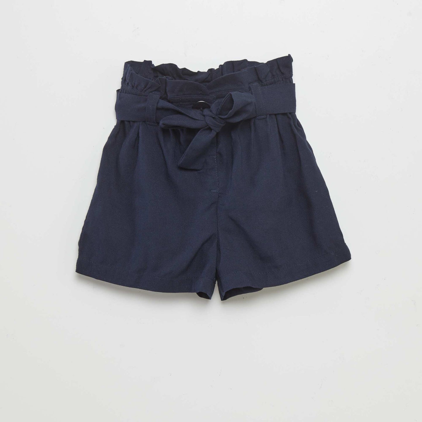 Short ceinturé fluide Bleu marine