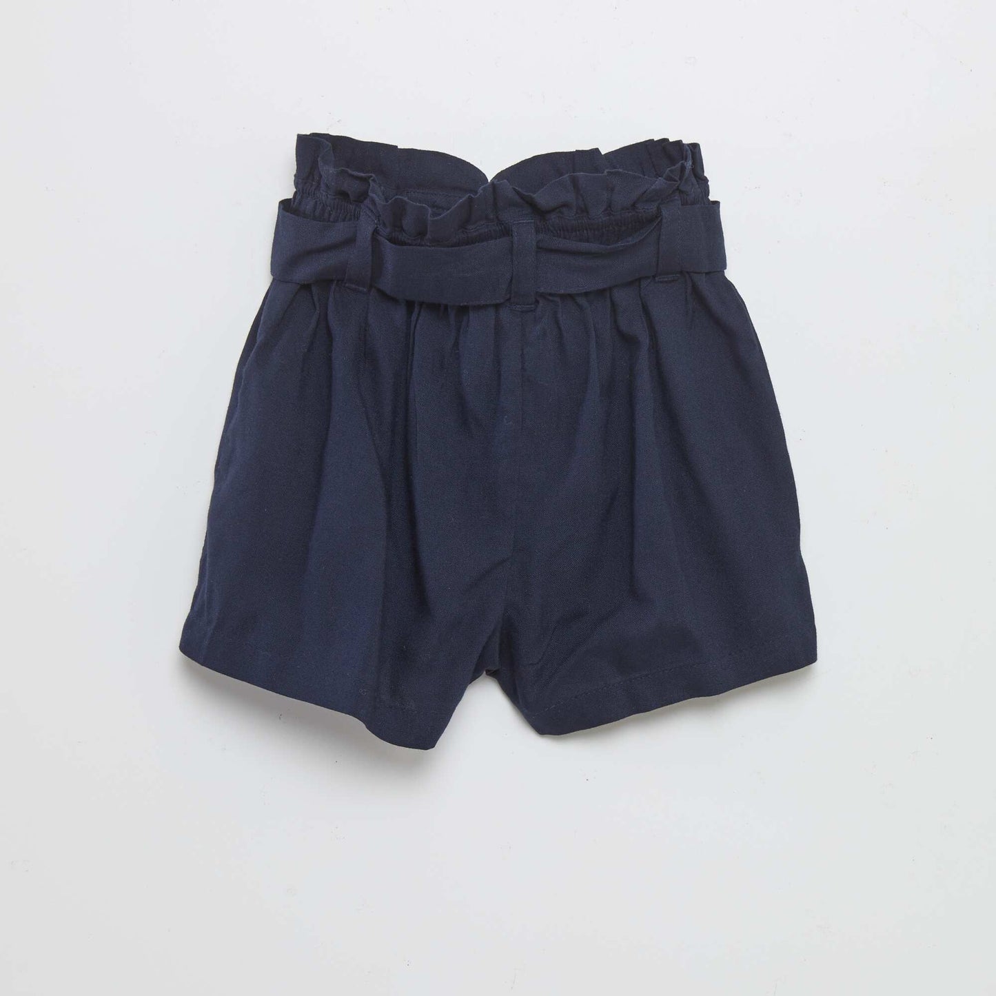 Short ceinturé fluide Bleu marine