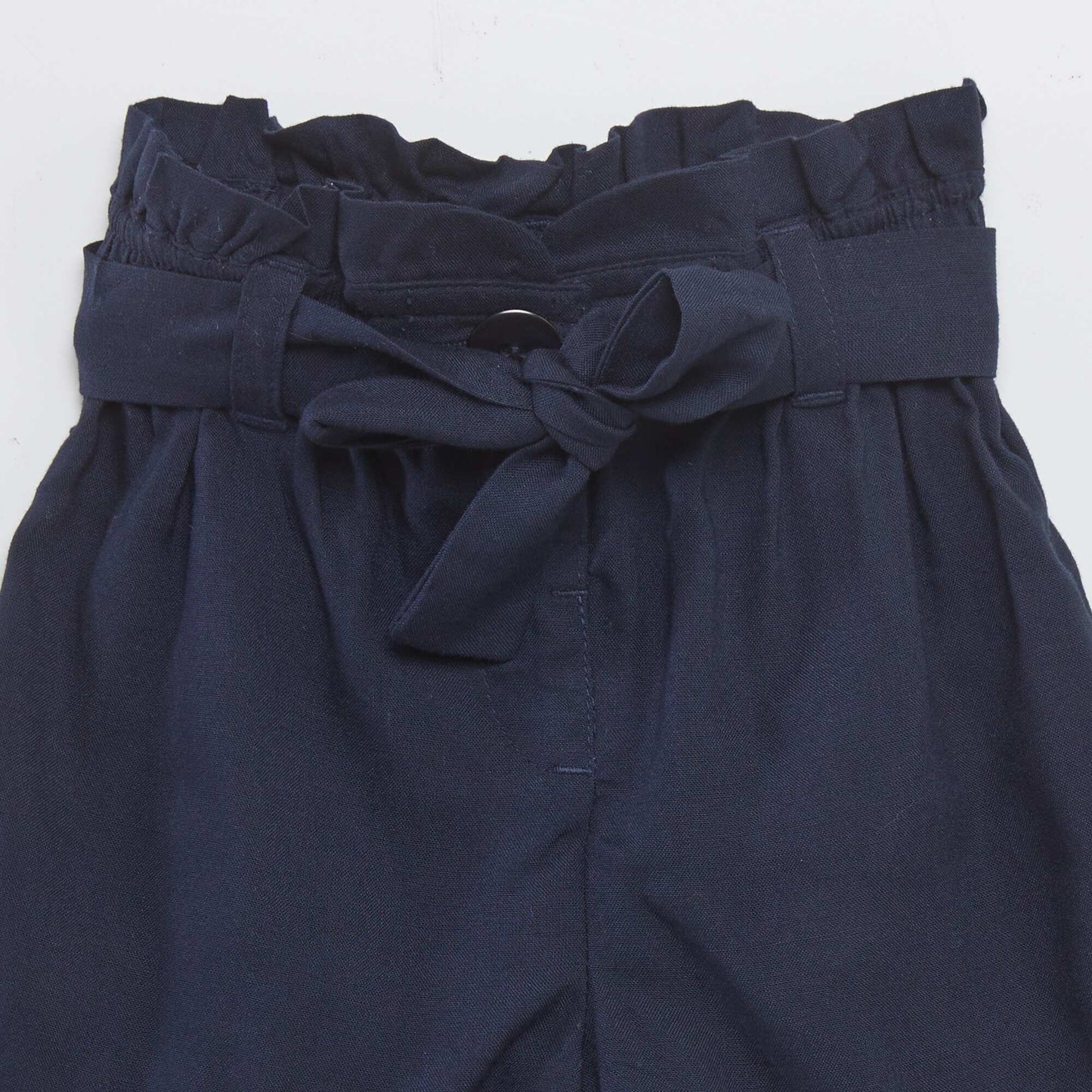 Short ceinturé fluide Bleu marine