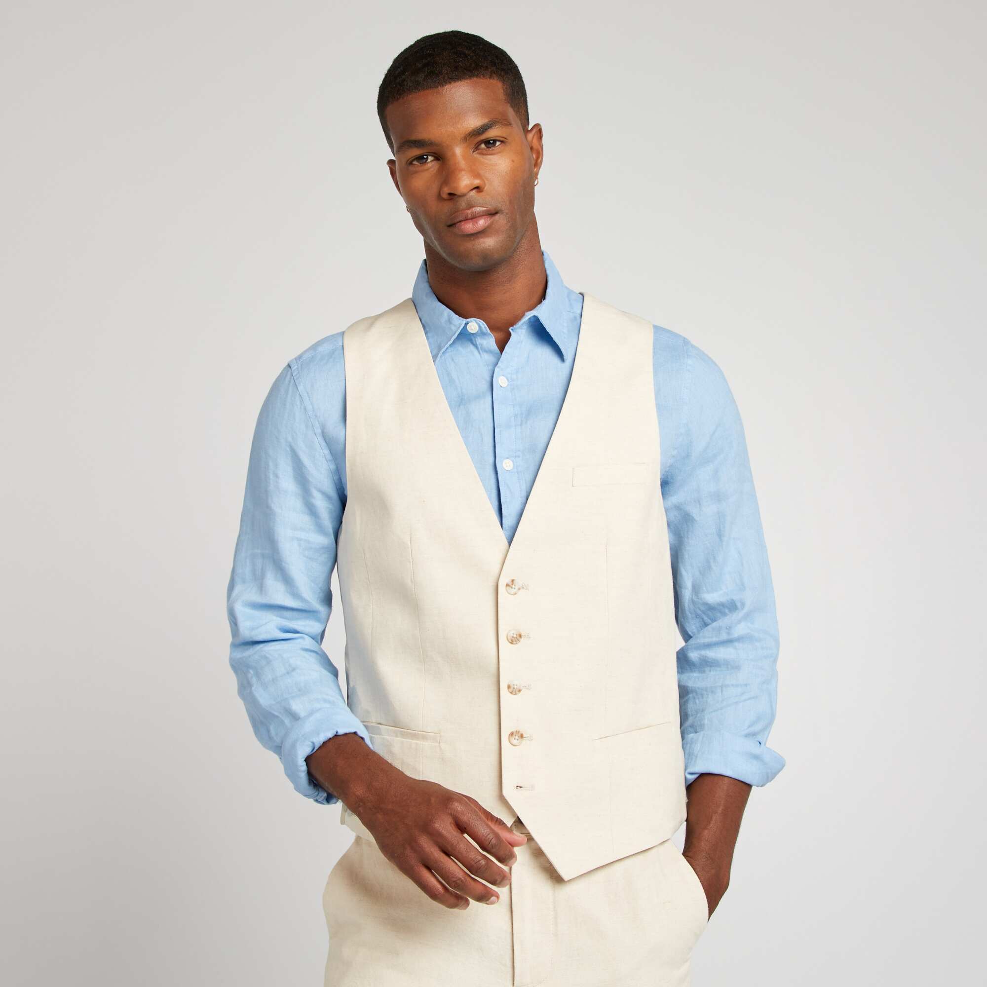 Gilet de costume slim undyed Beige – Kiabi Afrique