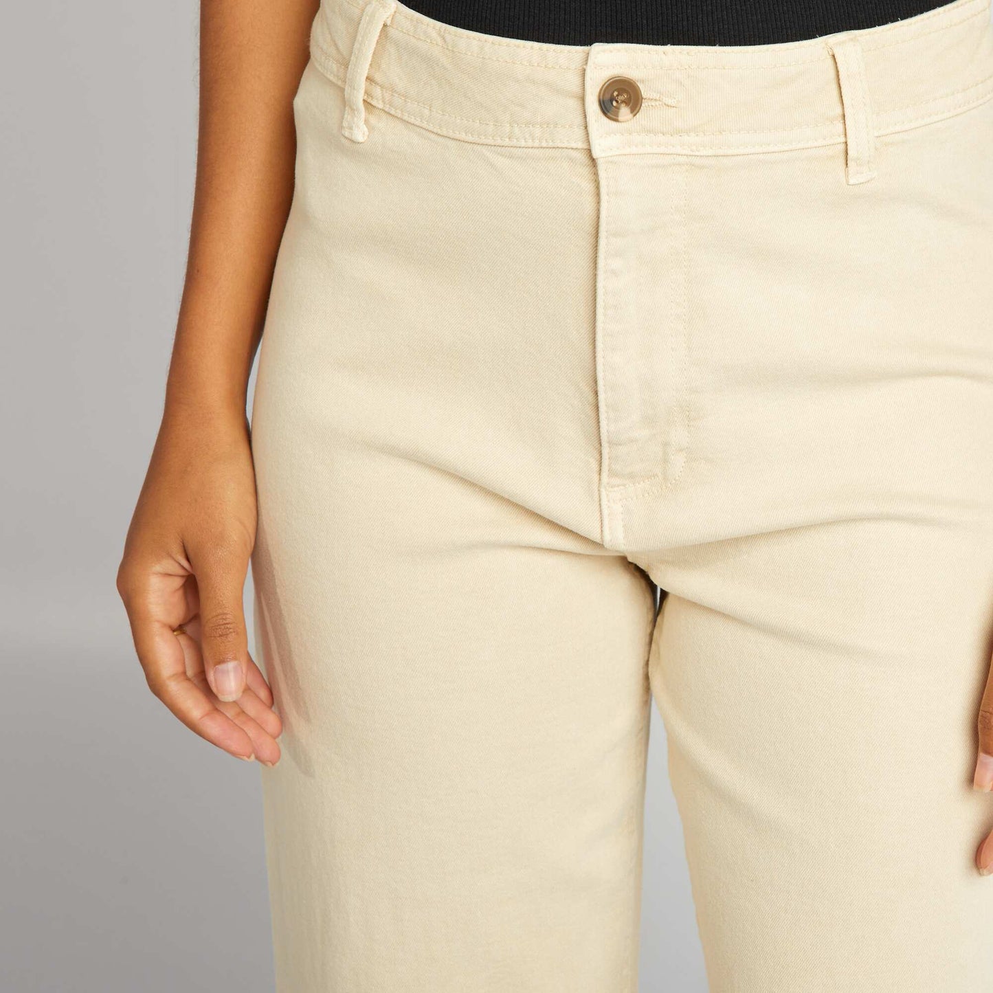 Pantalon droit wide leg - L28 Ecru