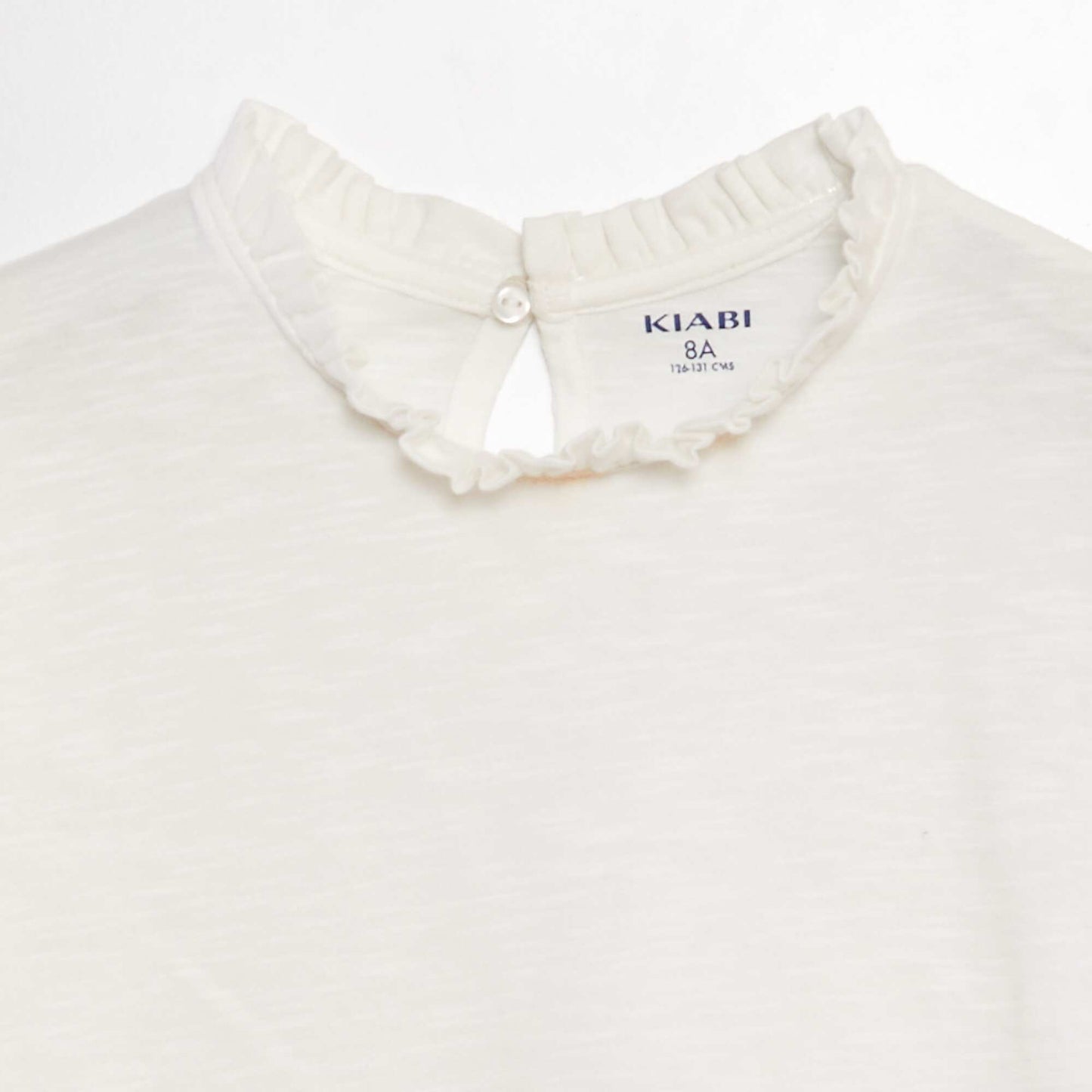 T-shirt en coton à manches longues Blanc