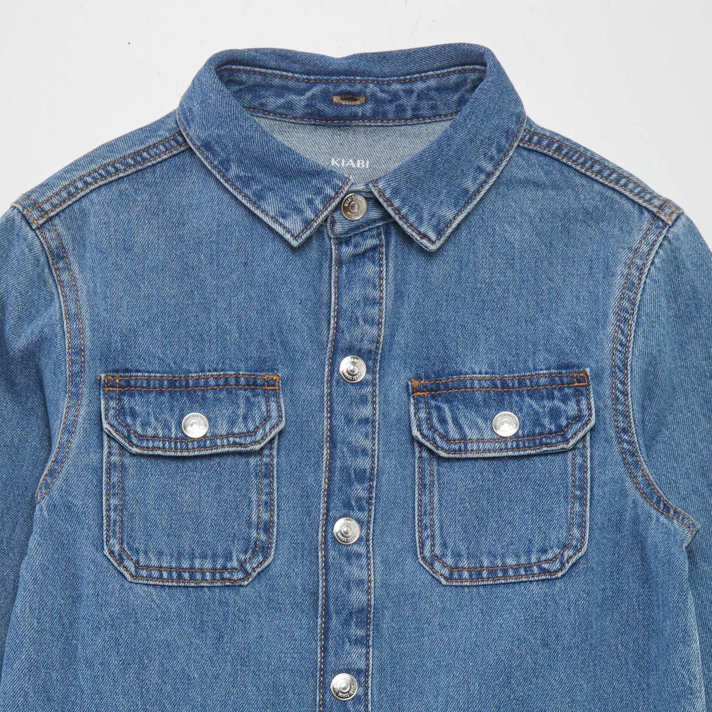 Chemise en jean avec cop capuche BLEU