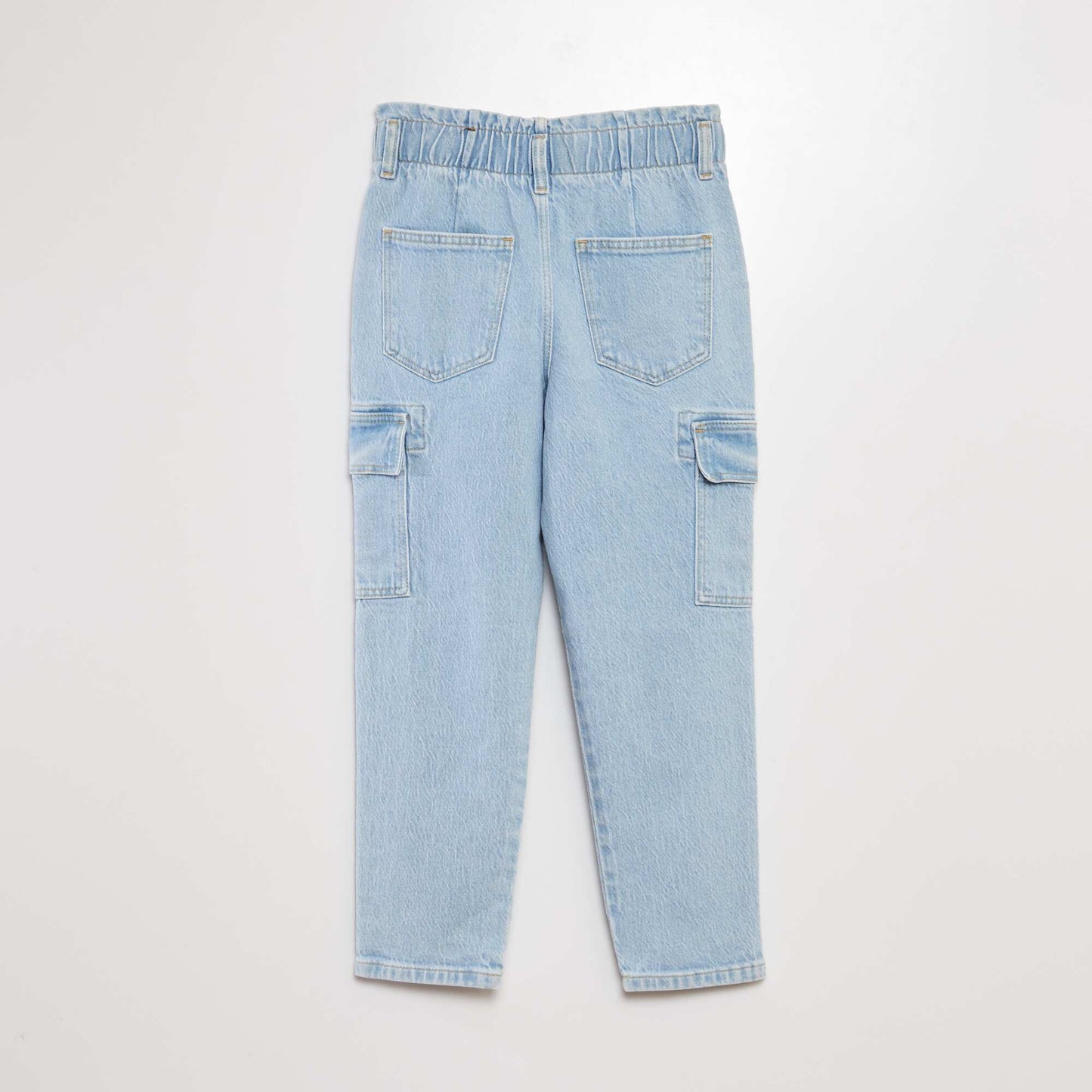 Pantalon mom avec poches à rabat - Mixte Bleu