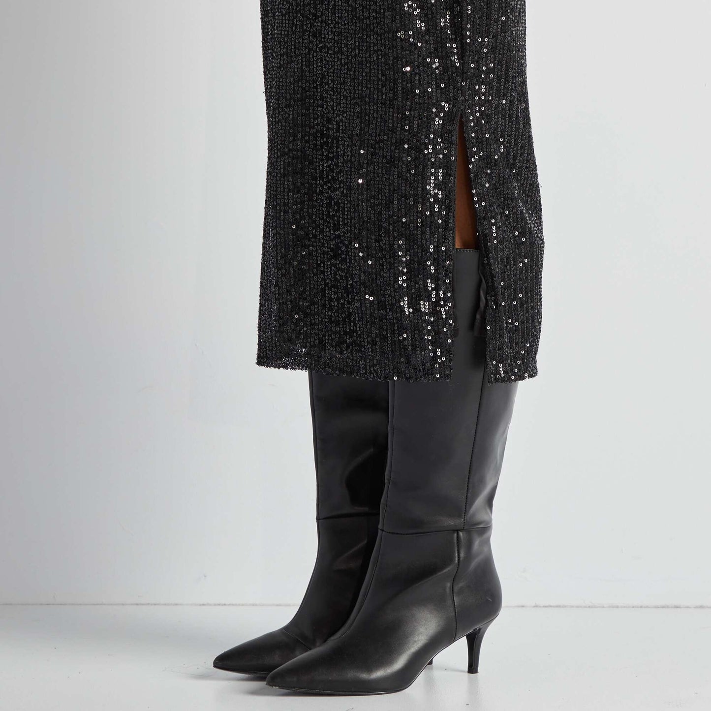 Jupe de fêtes en sequins Noir