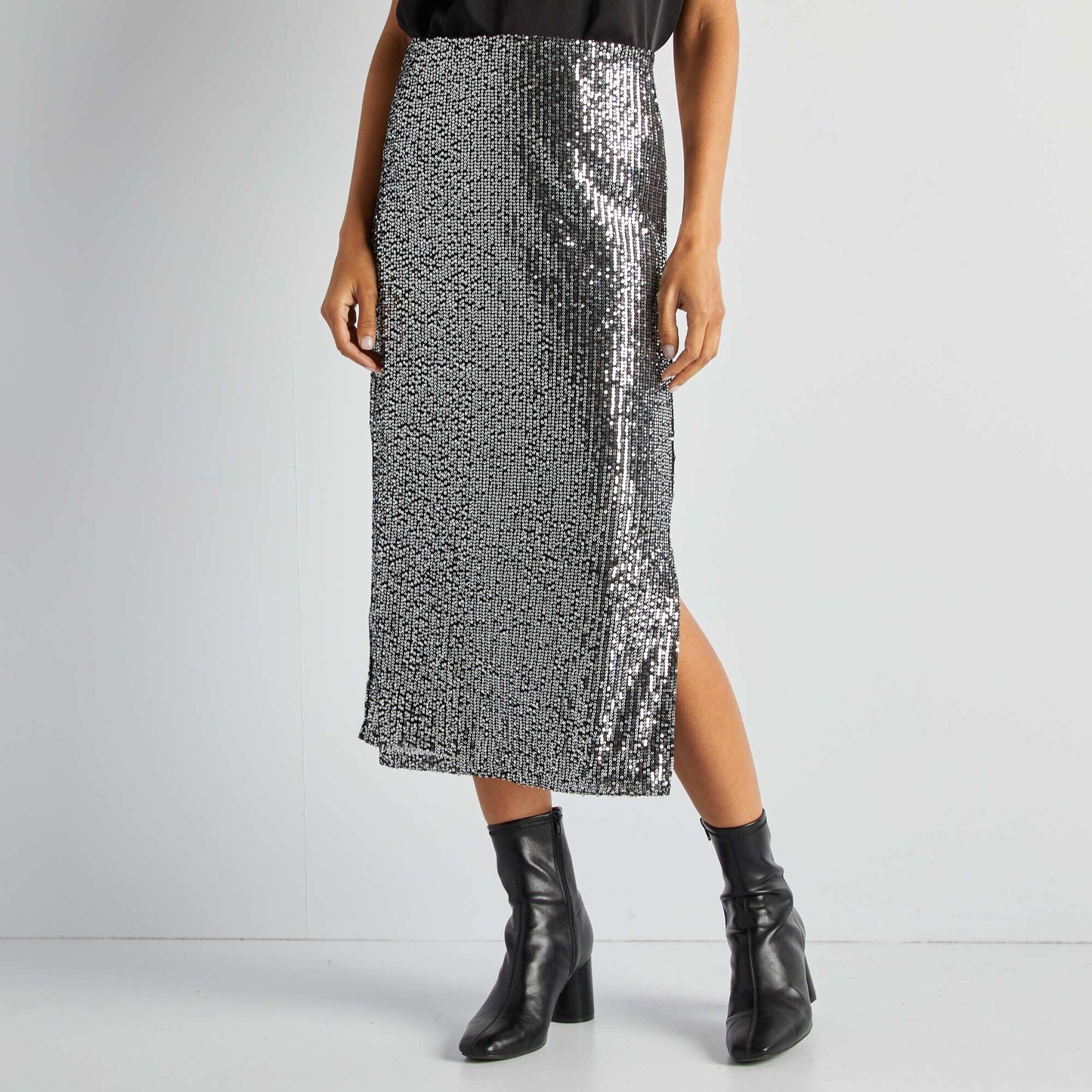 Jupe de fêtes en sequins GRIS