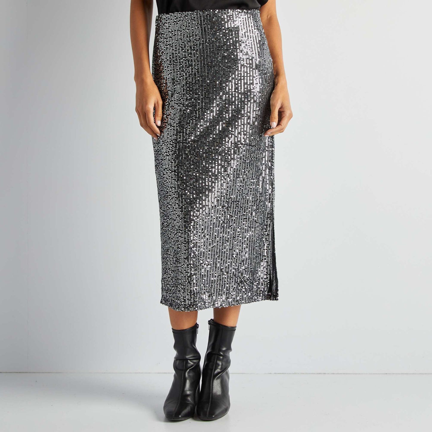 Jupe de fêtes en sequins GRIS
