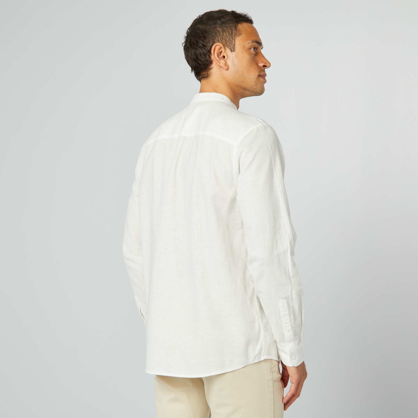 Chemise en lin et coton BLANC