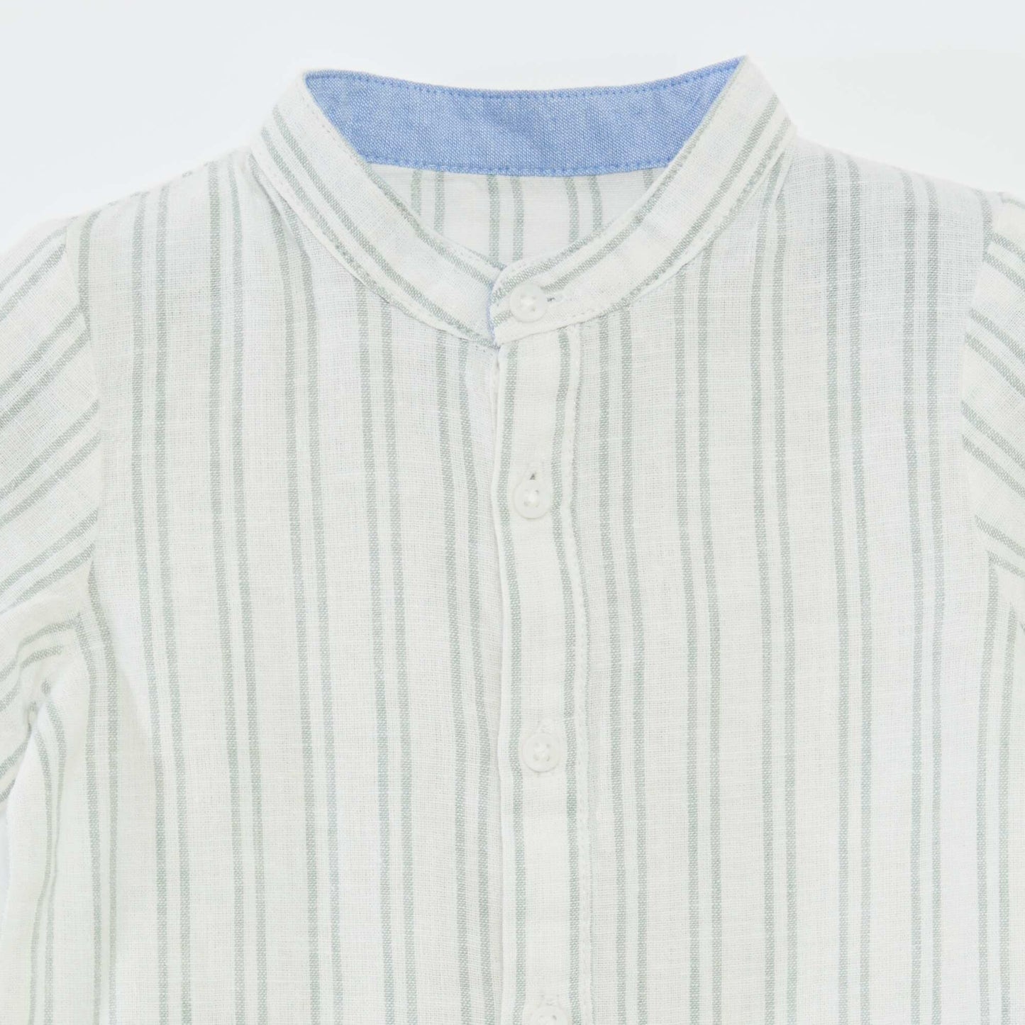 Chemise rayée manches courtes BLANC