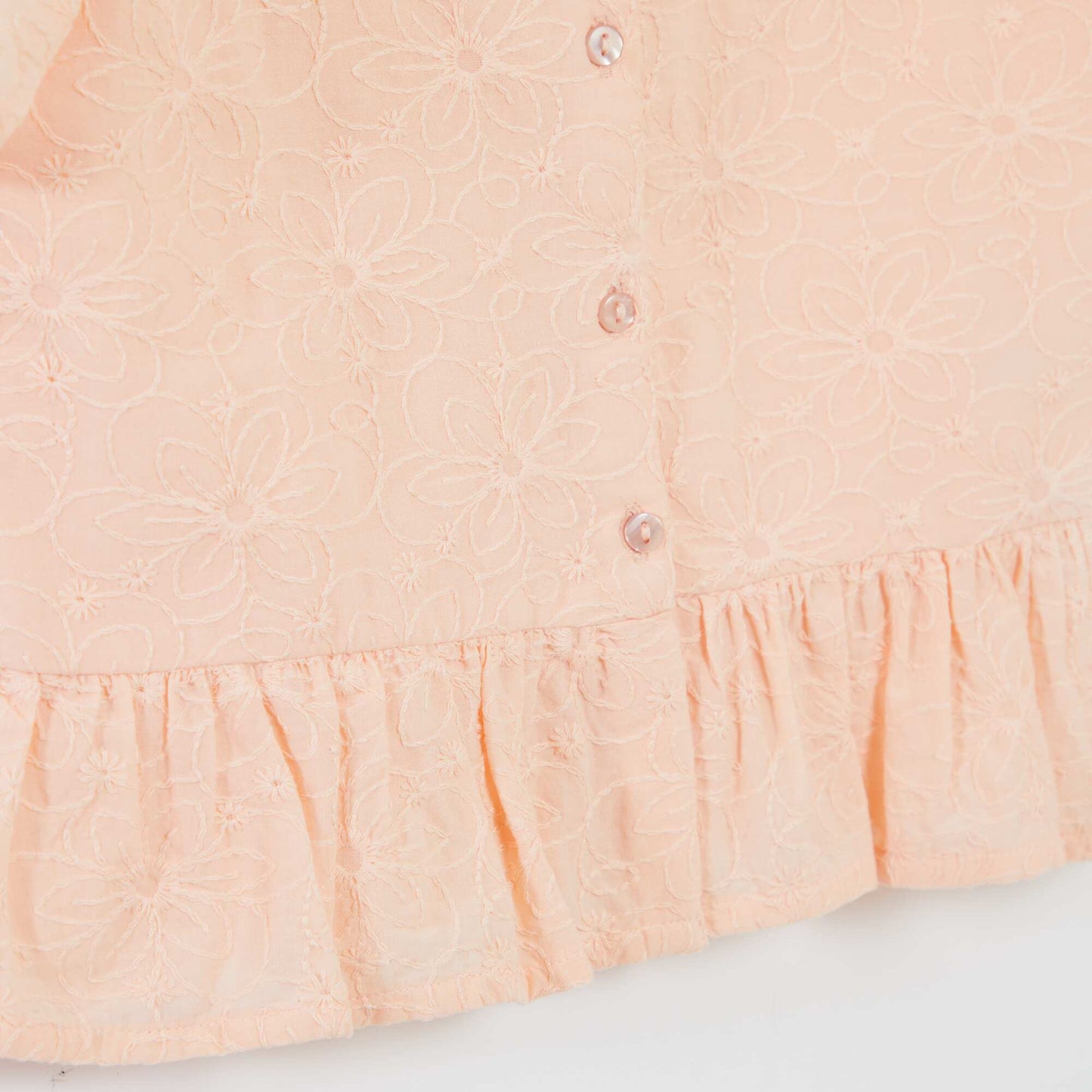 Blouse en gaze de coton avec plumetis ORANGE