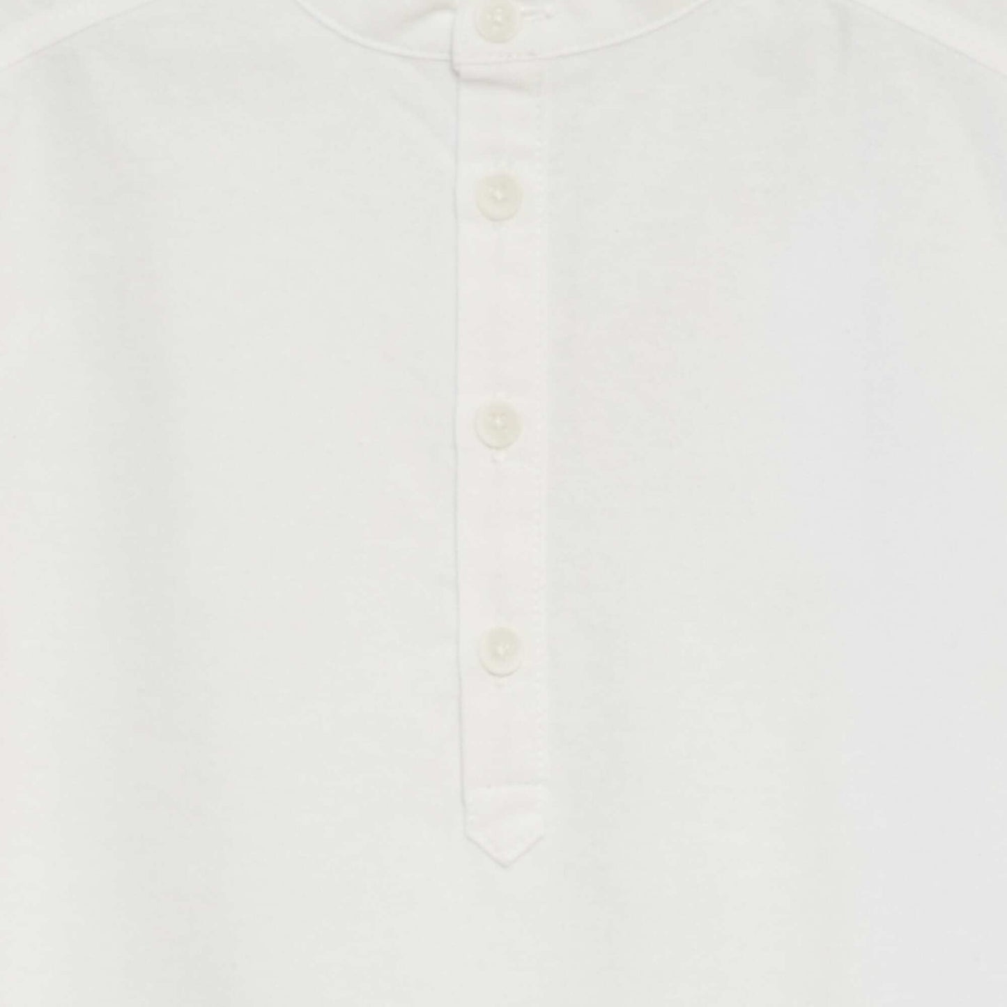 Chemise en coton à col mao BLANC
