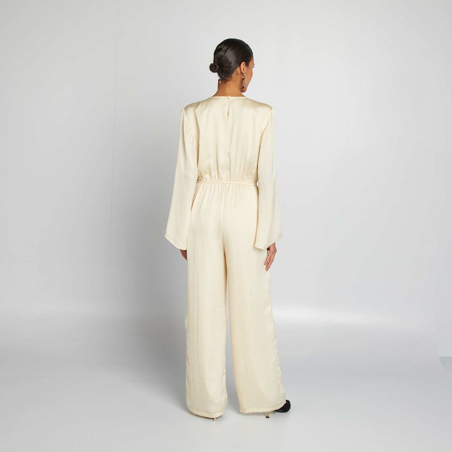 Combinaison pantalon fluide avec sequins BEIGE