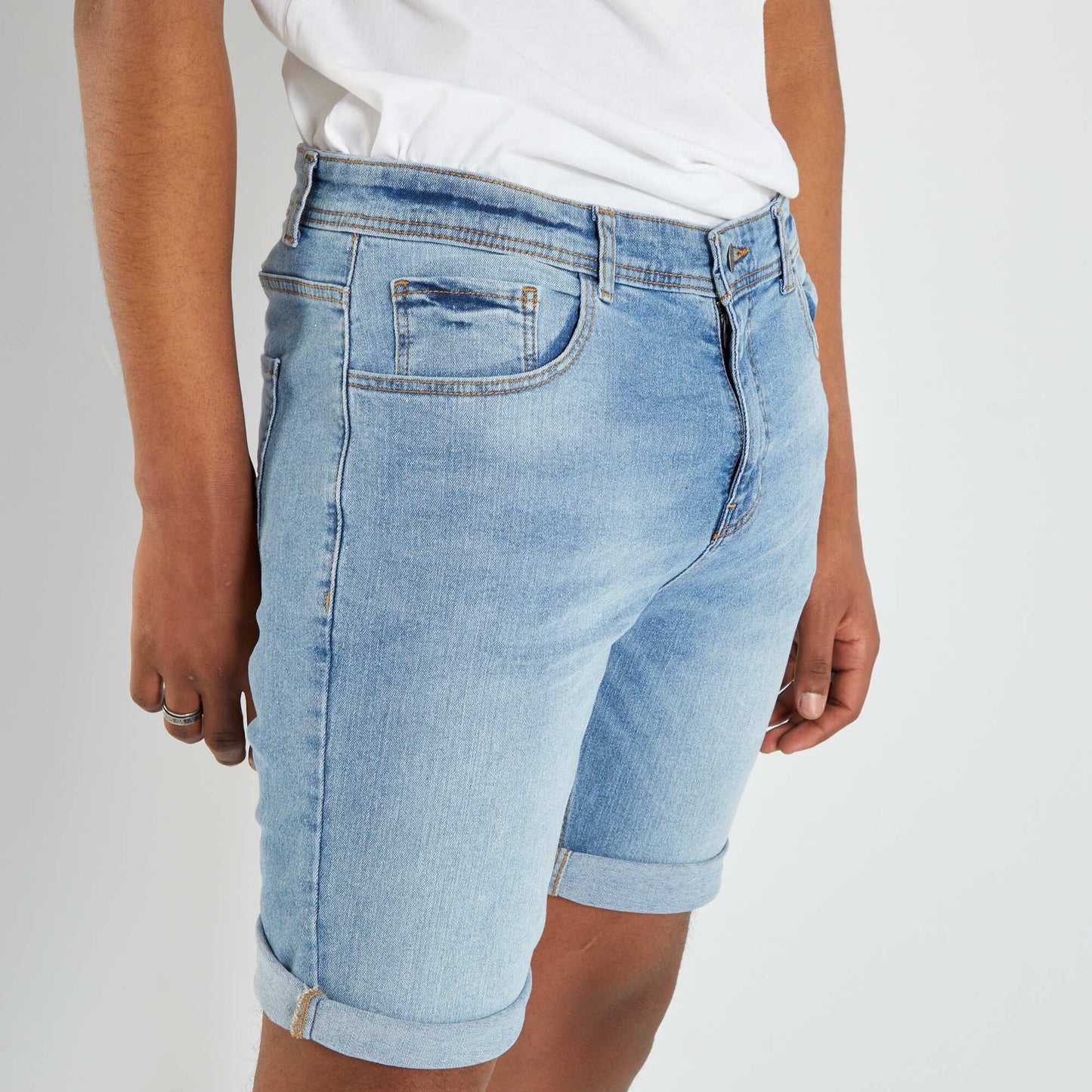 Bermuda en jean à taille ajustable Double stone