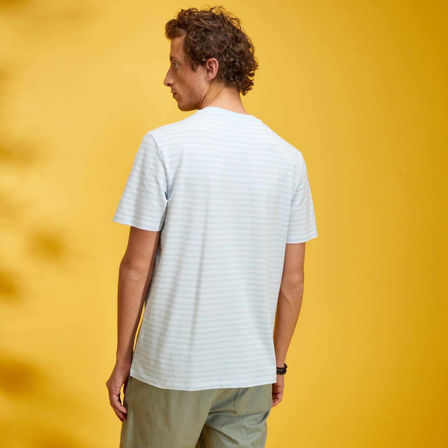 T-shirt piqué de coton Bleu