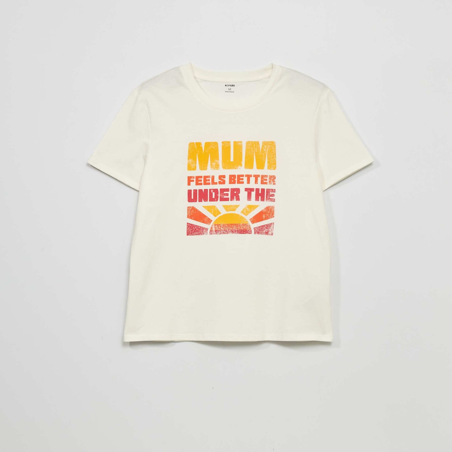 T-shirt imprimé à col rond Blanc