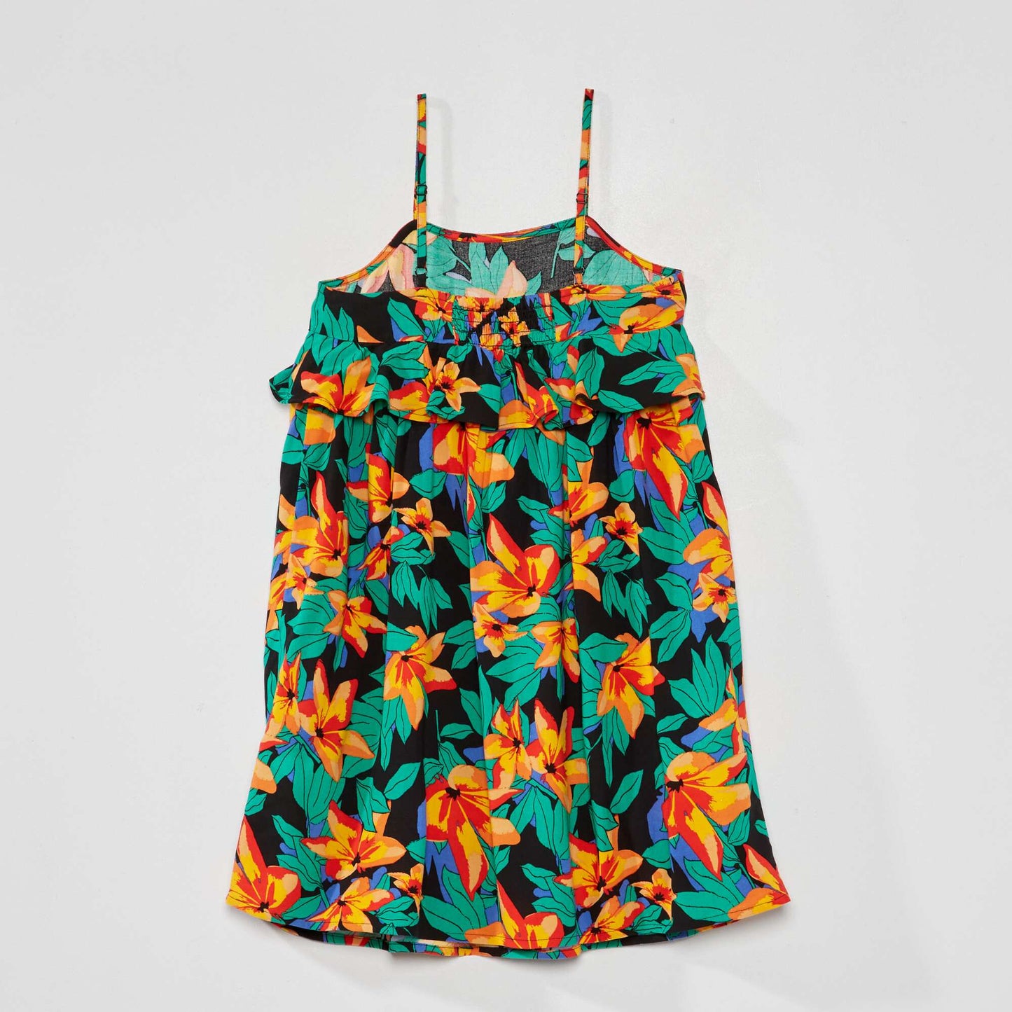 Robe à fines bretelles avec imprimé fantaisie Multicolore