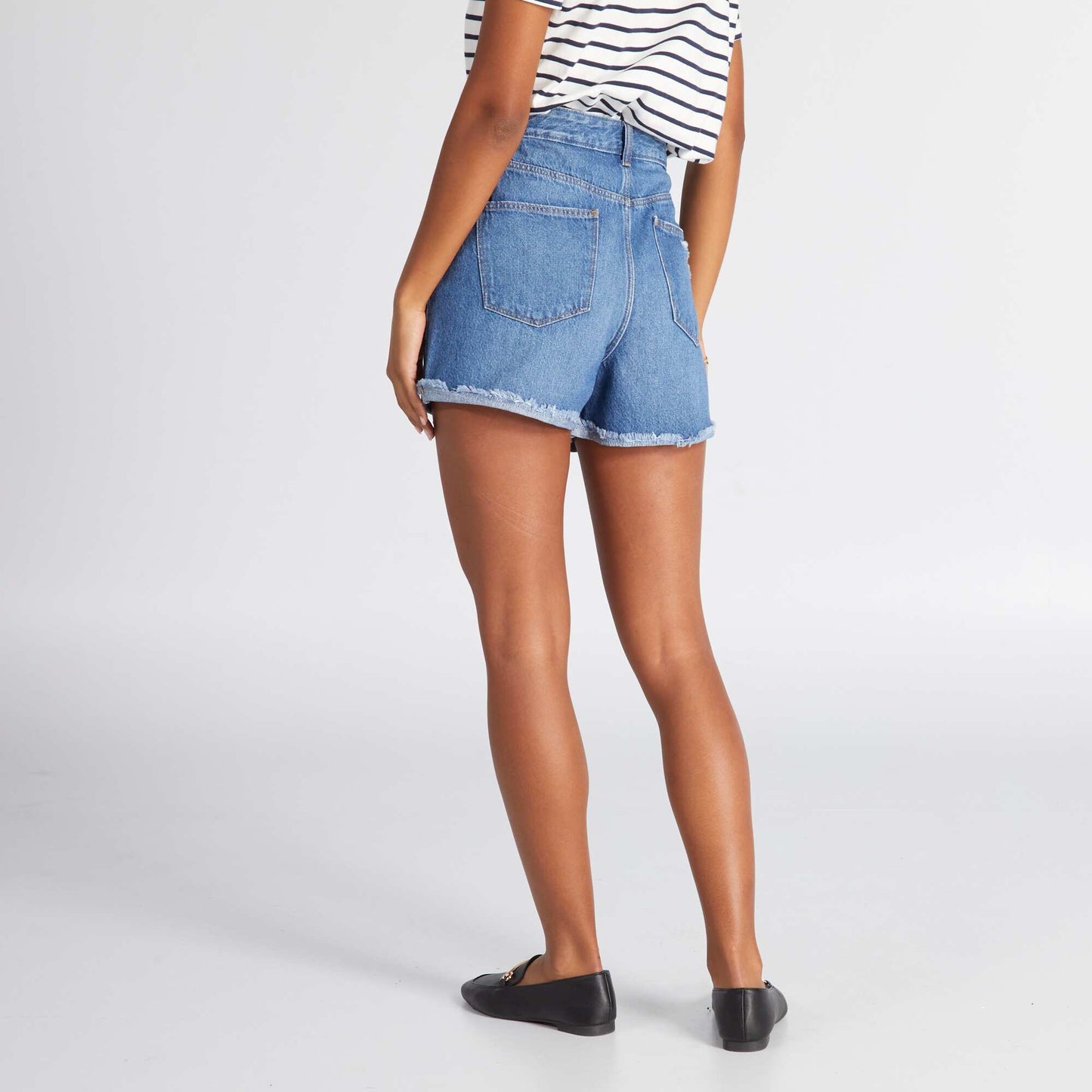 Short en denim Bleu