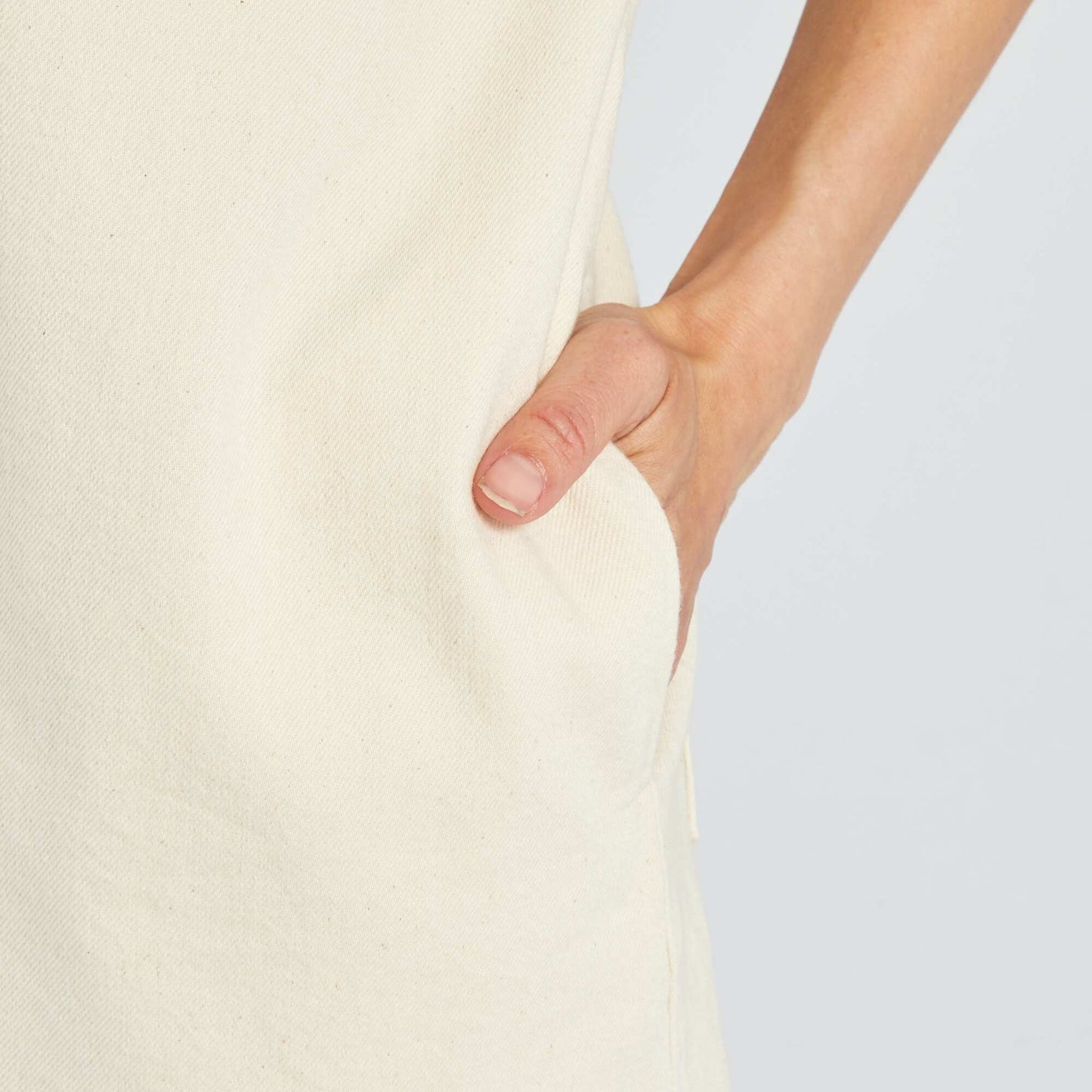 Combishort en coton fluide Beige