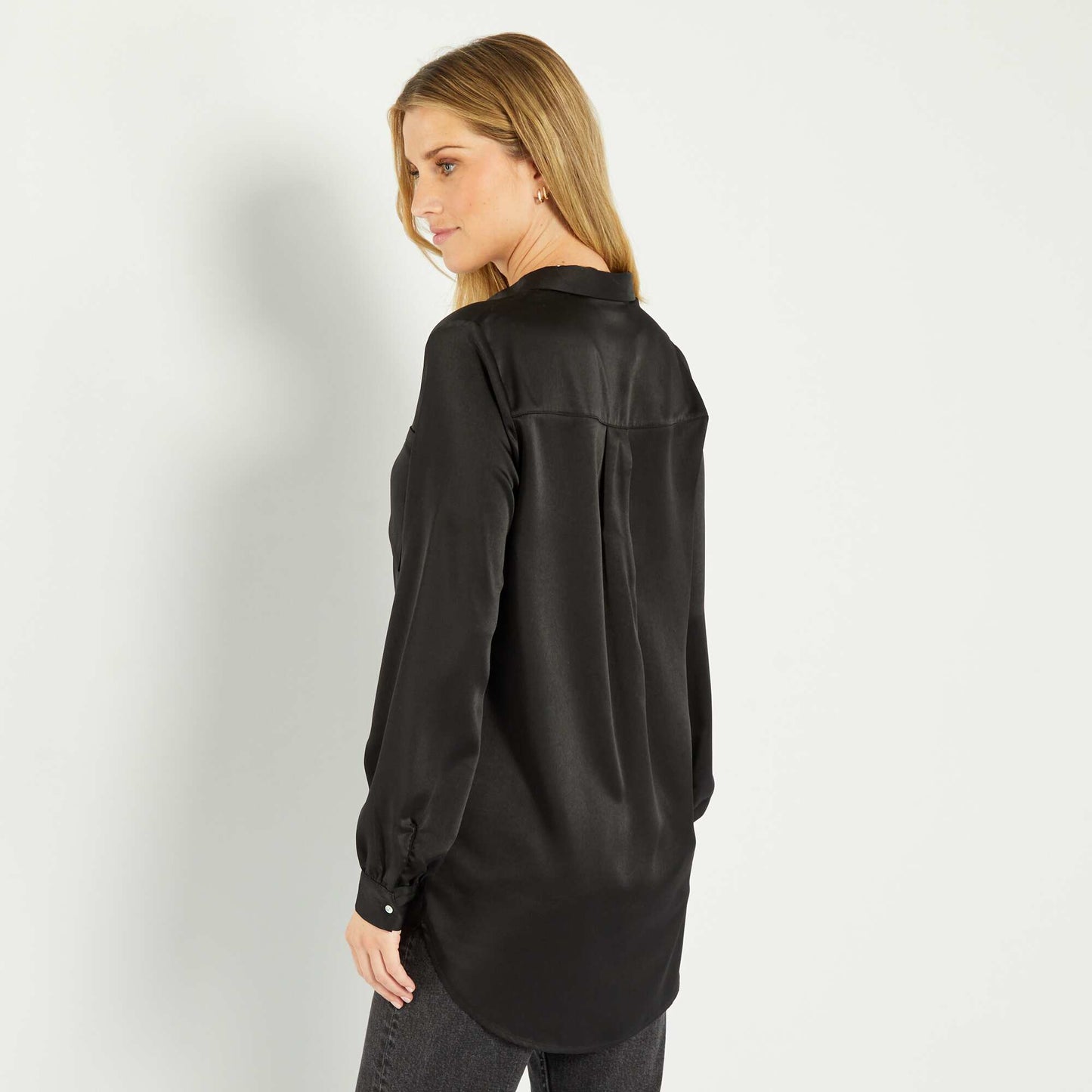 Chemisier satiné Noir