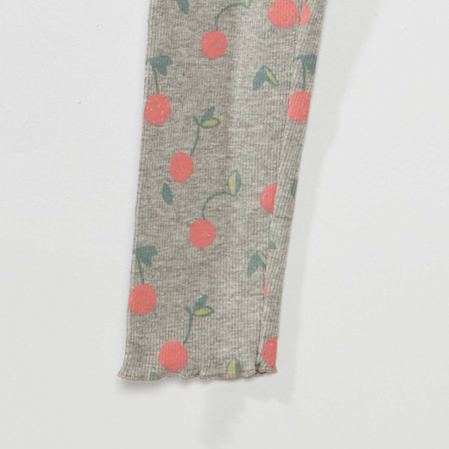 Legging long en maille côtelée Gris/rose