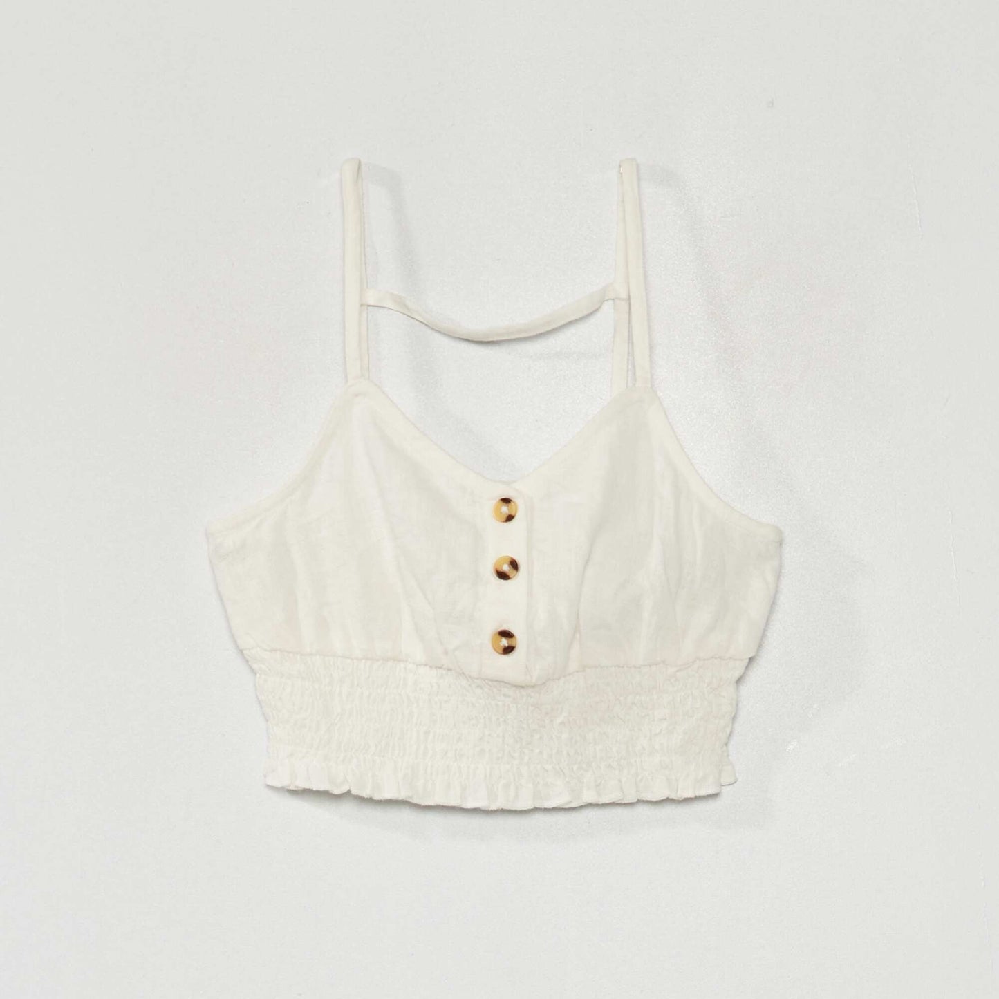 Top court à fines bretelles Blanc