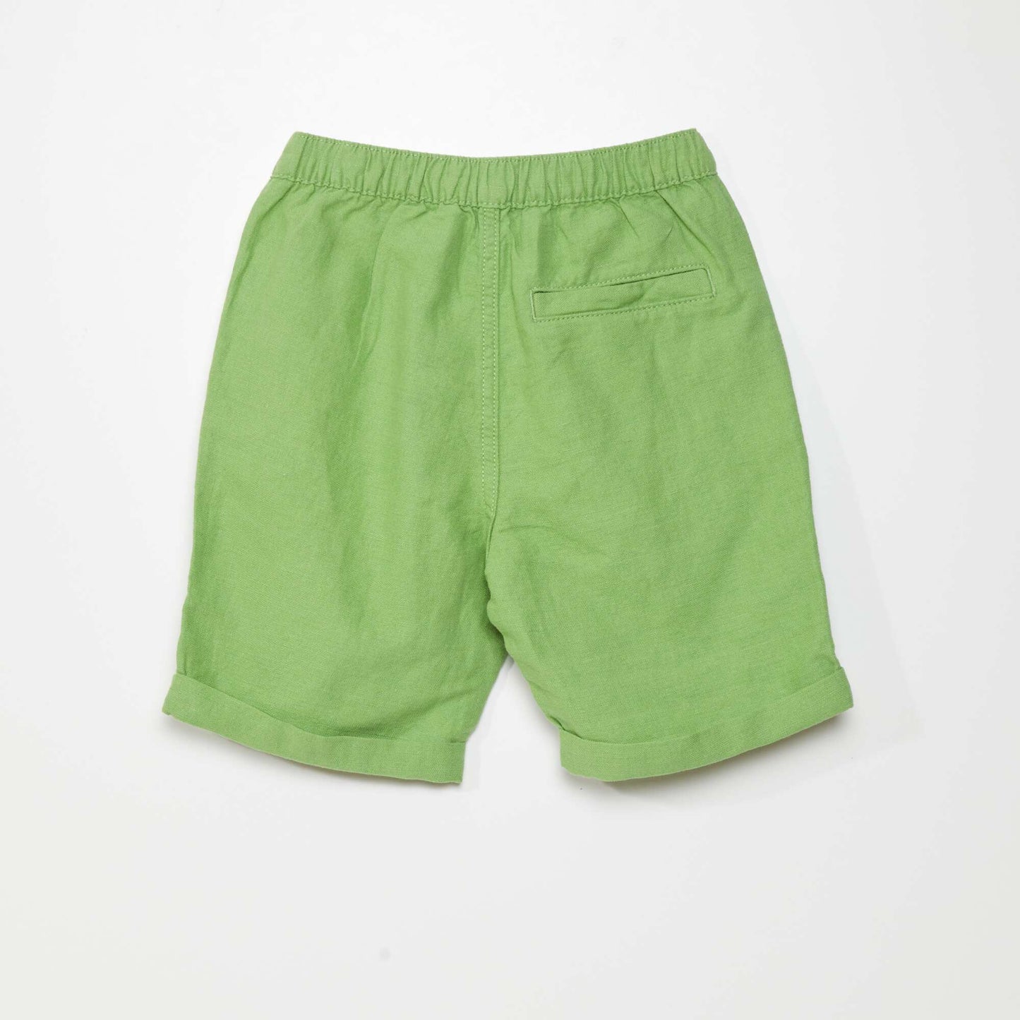 Bermuda uni à taille élastiquée Vert