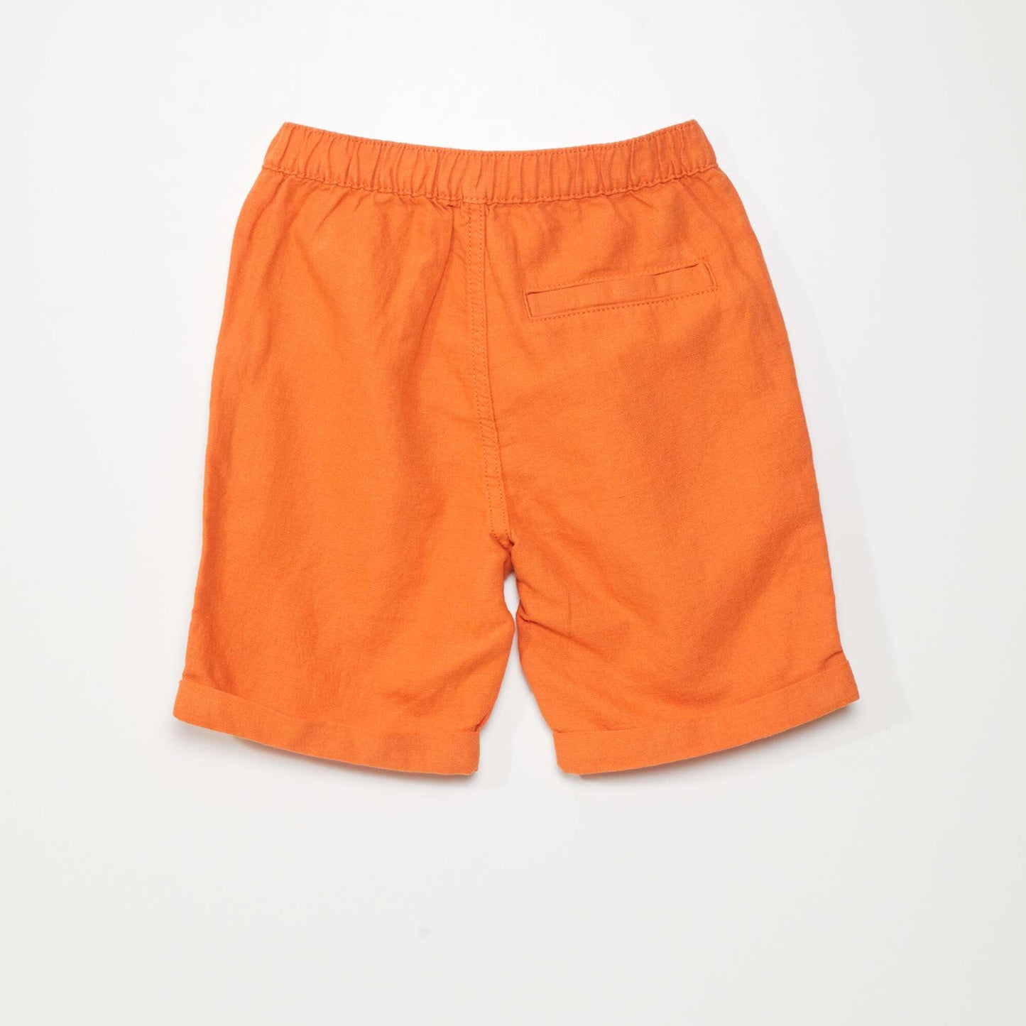 Bermuda uni à taille élastiquée Orange