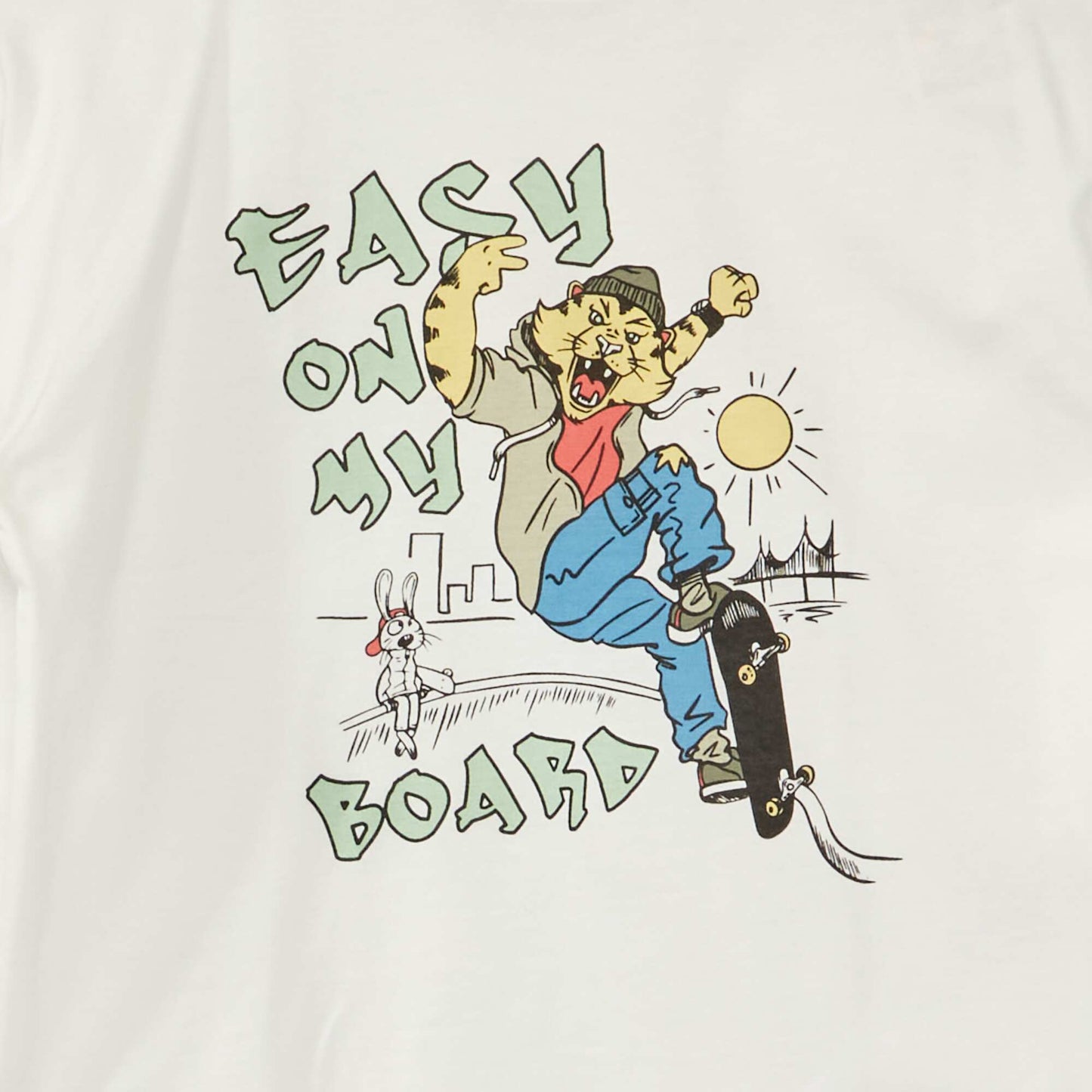 T-shirt à manches longues avec imprimé BLANC