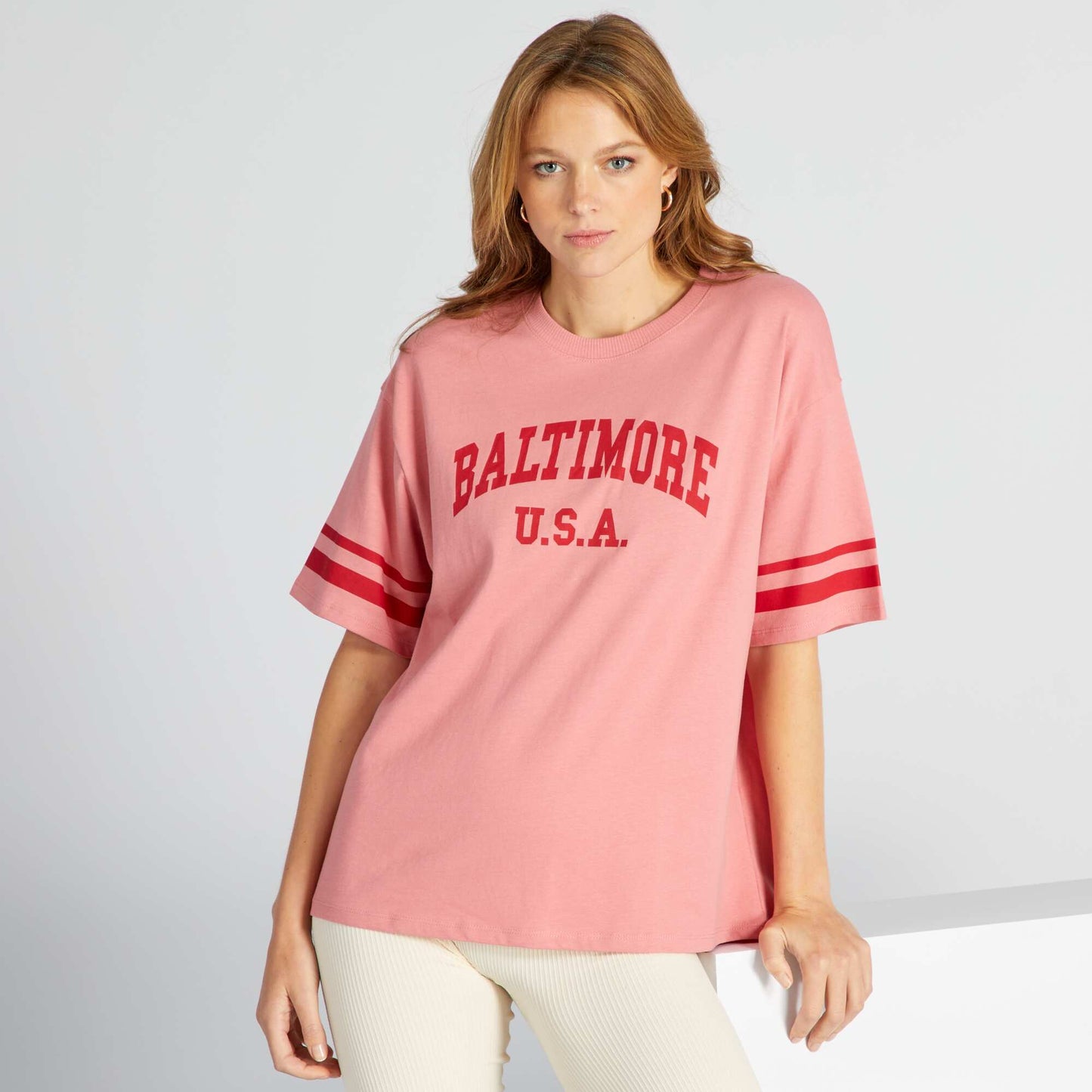 T-shirt manches courtes 'Baltimore' Rose