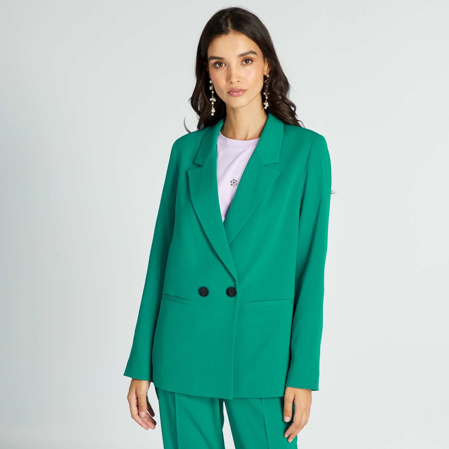 Veste de tailleur à double boutonnage Vert