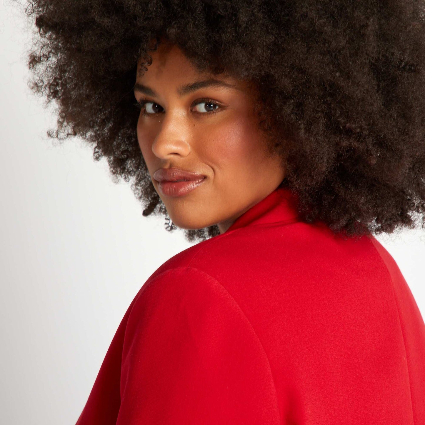 Veste de tailleur avec boutons texturés Rouge