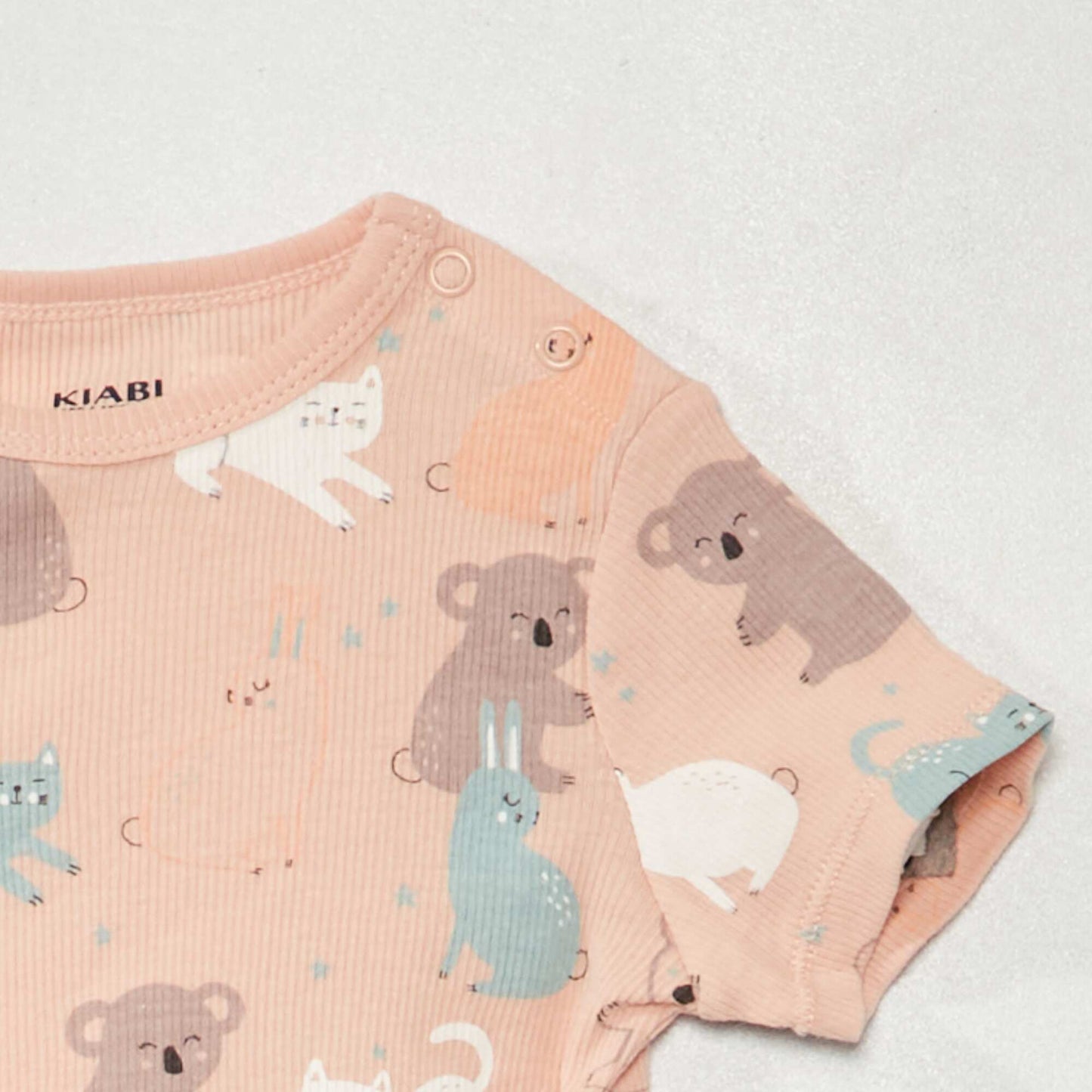 Pyjama court côtelé - 2 pièces Rose