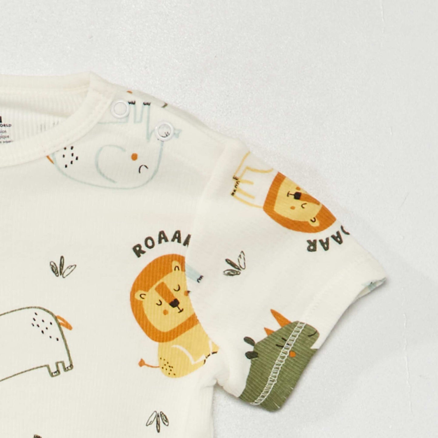 Pyjama court côtelé - 2 pièces Blanc 'safari'