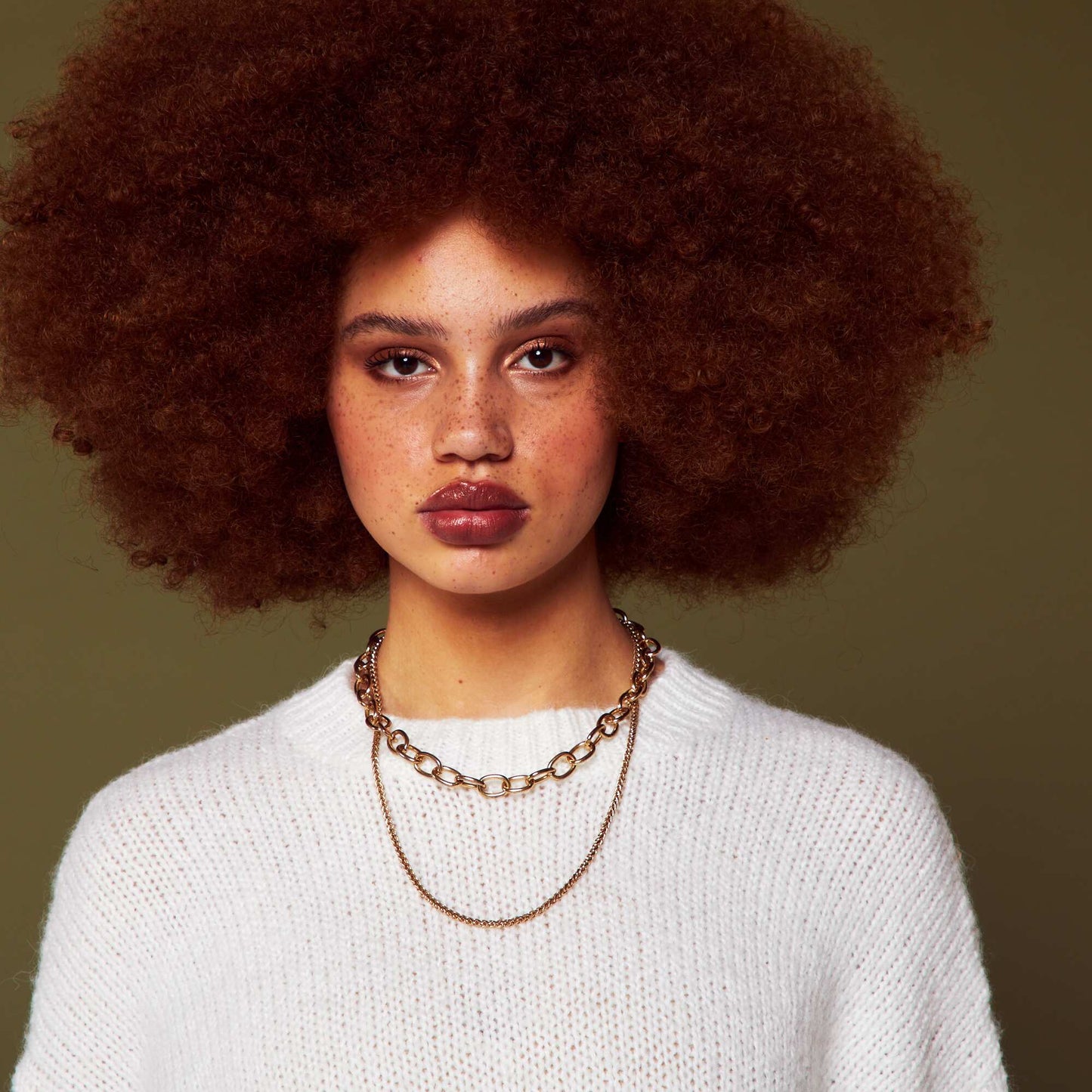 Pull court en maille Blanc