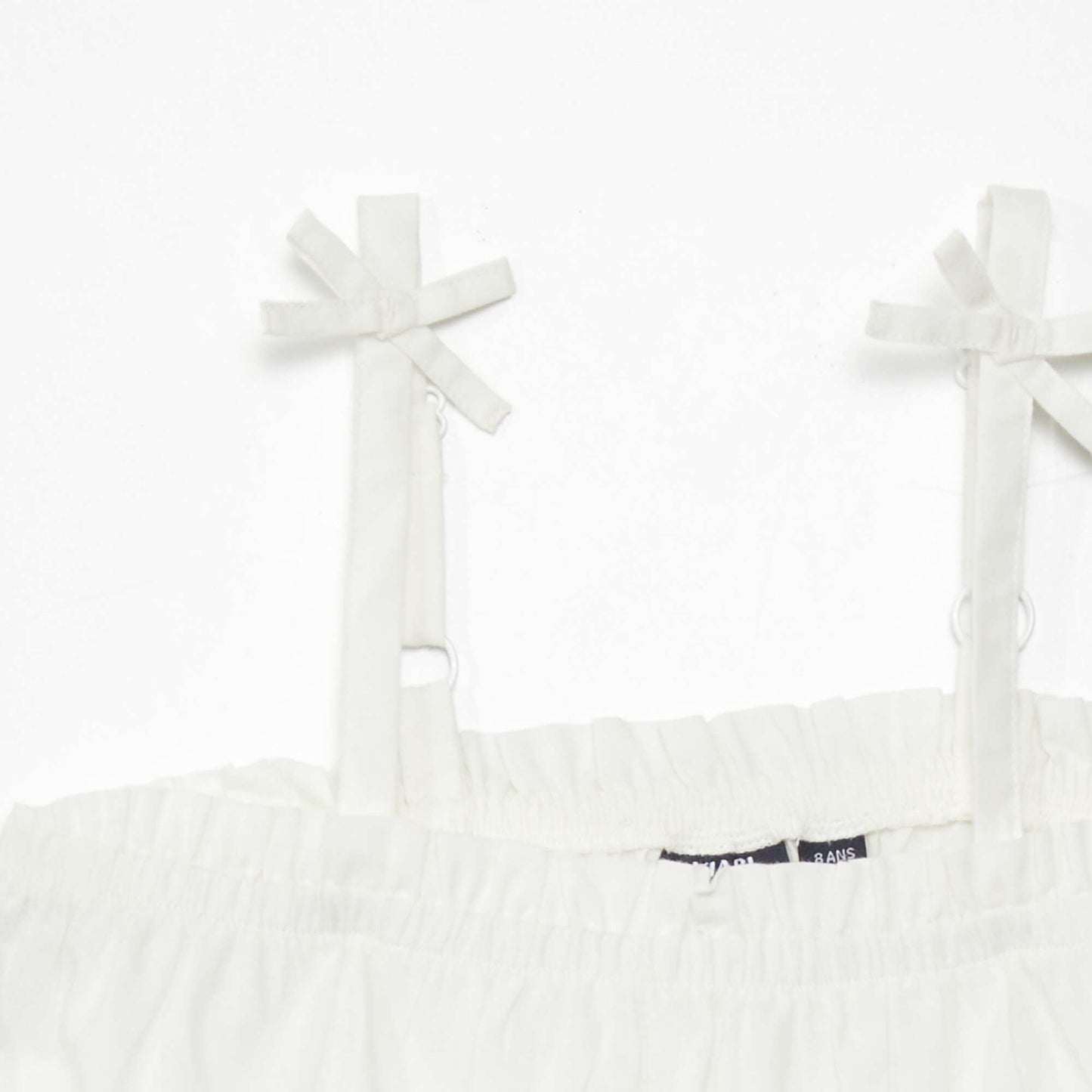 Top à bretelles en voile de coton Blanc