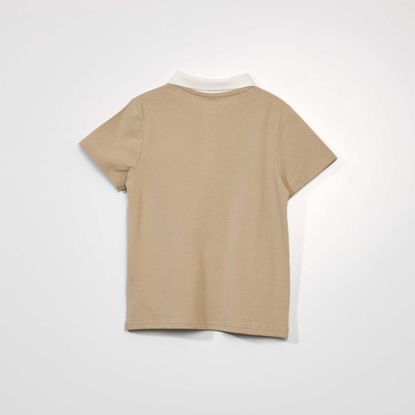 Polo en piqué de coton Beige
