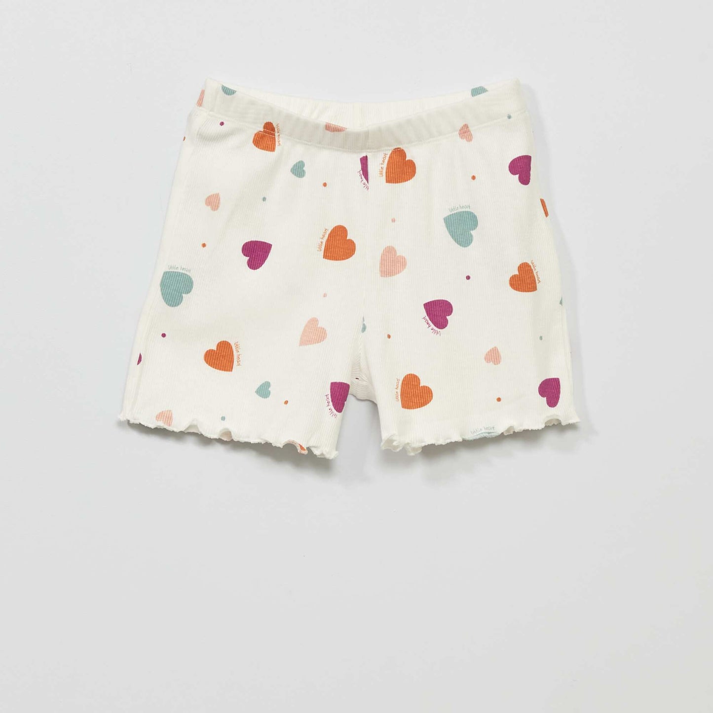 Pyjama court côtelé - 2 pièces Blanc