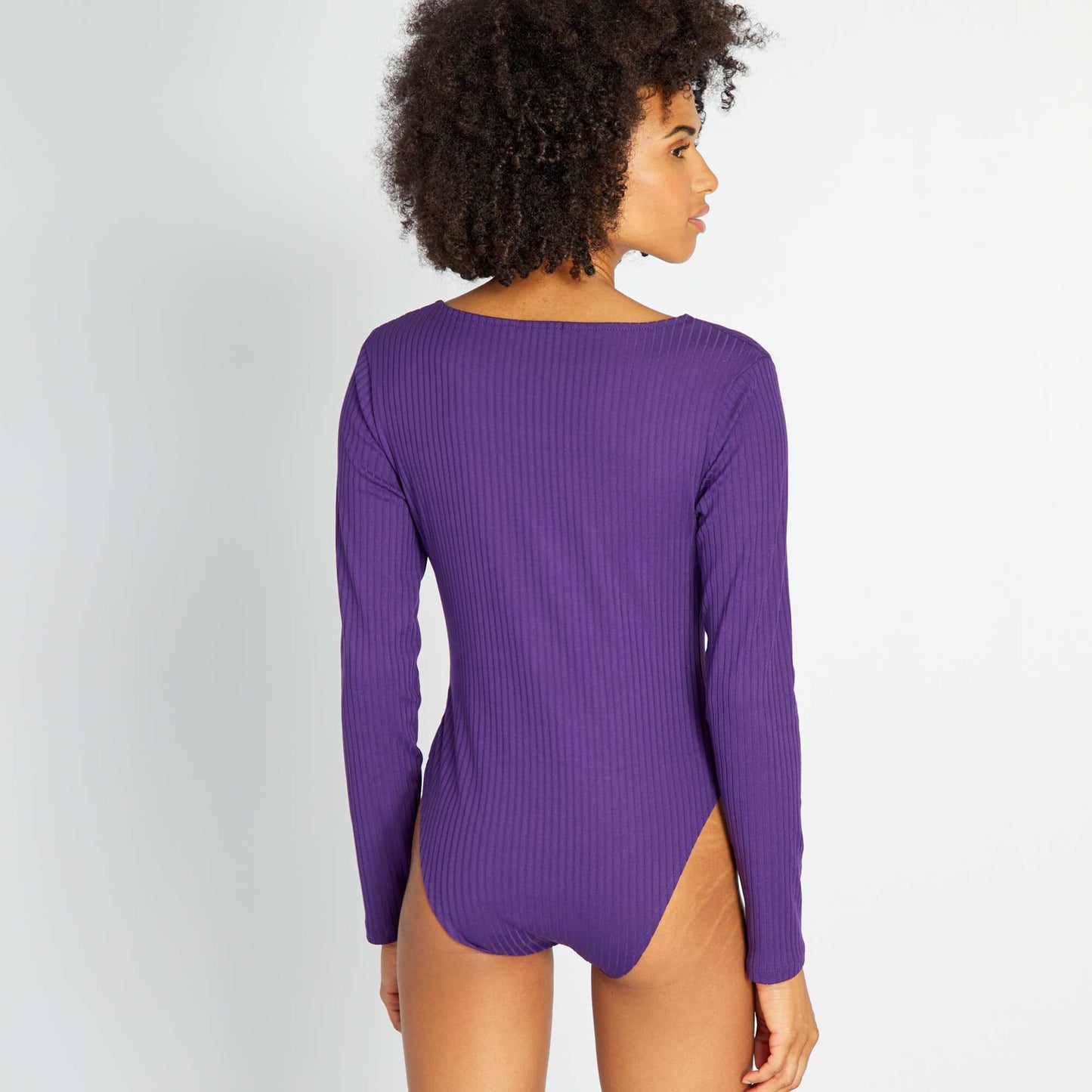 Body en maille côtelée Violet